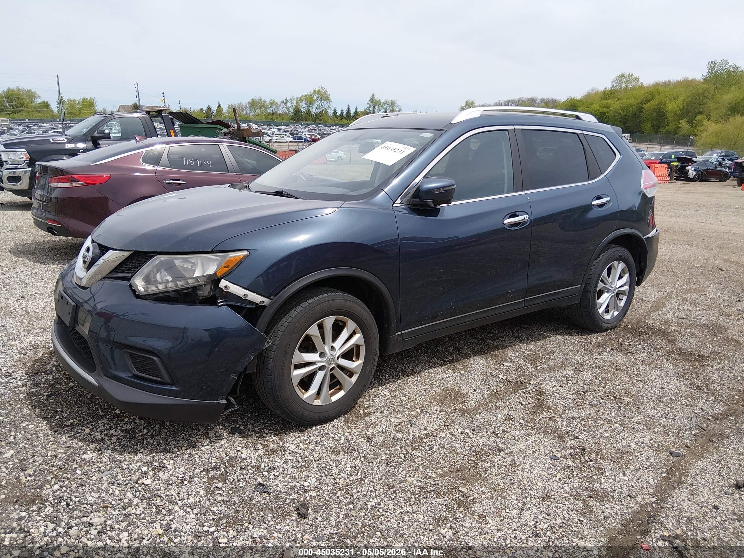 2016 Nissan Rogue Sv Dark Blue vin: KNMAT2MV2GP727719