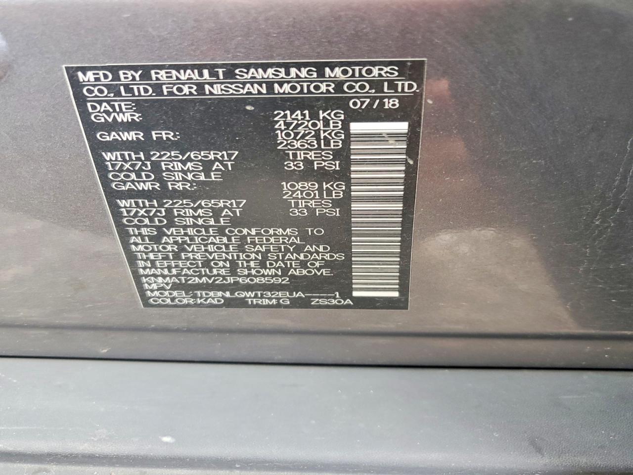 2018 Nissan Rogue S Gray vin: KNMAT2MV2JP608592
