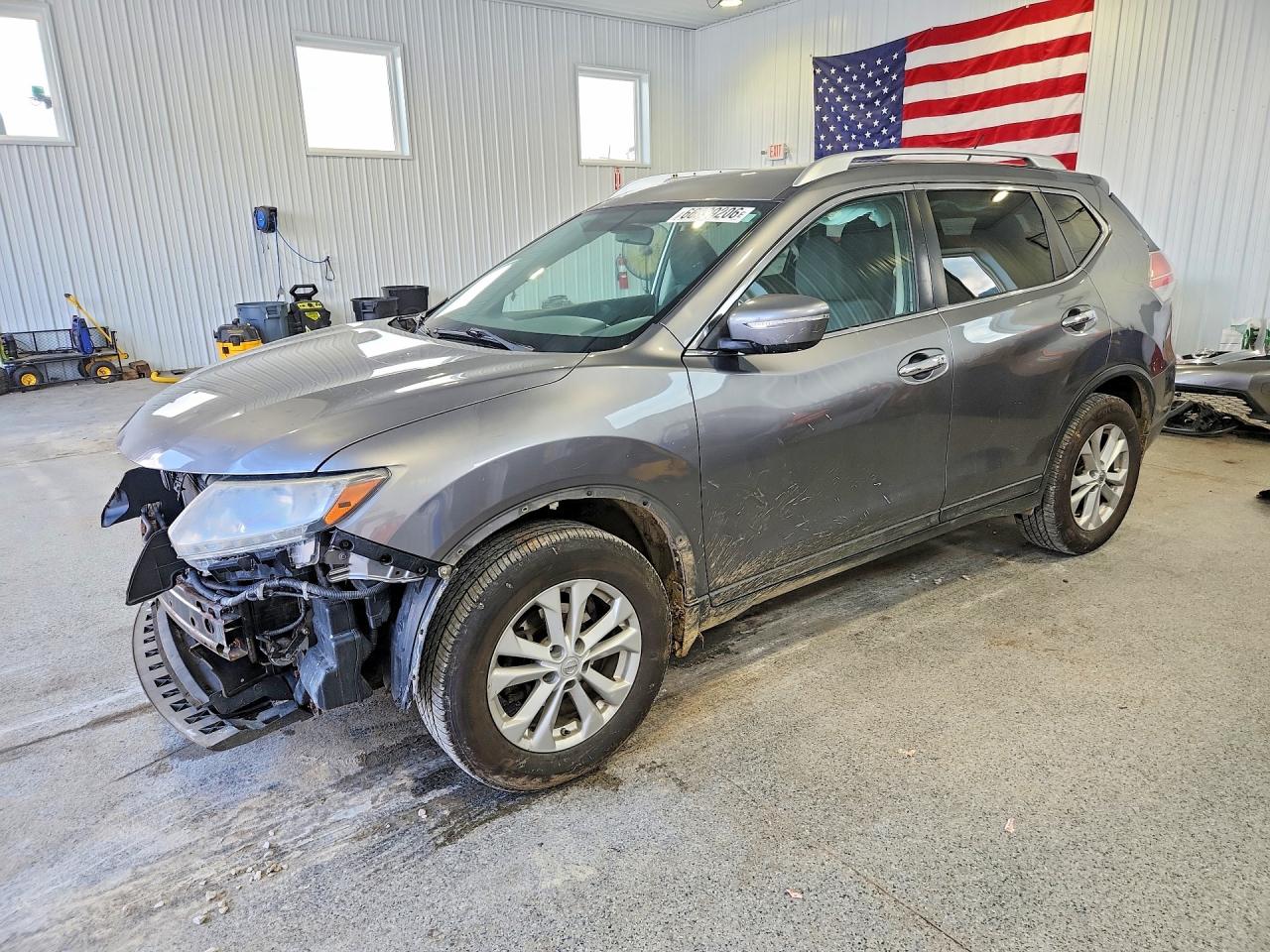 2015 Nissan Rogue Sv Gray vin: KNMAT2MV3FP508881