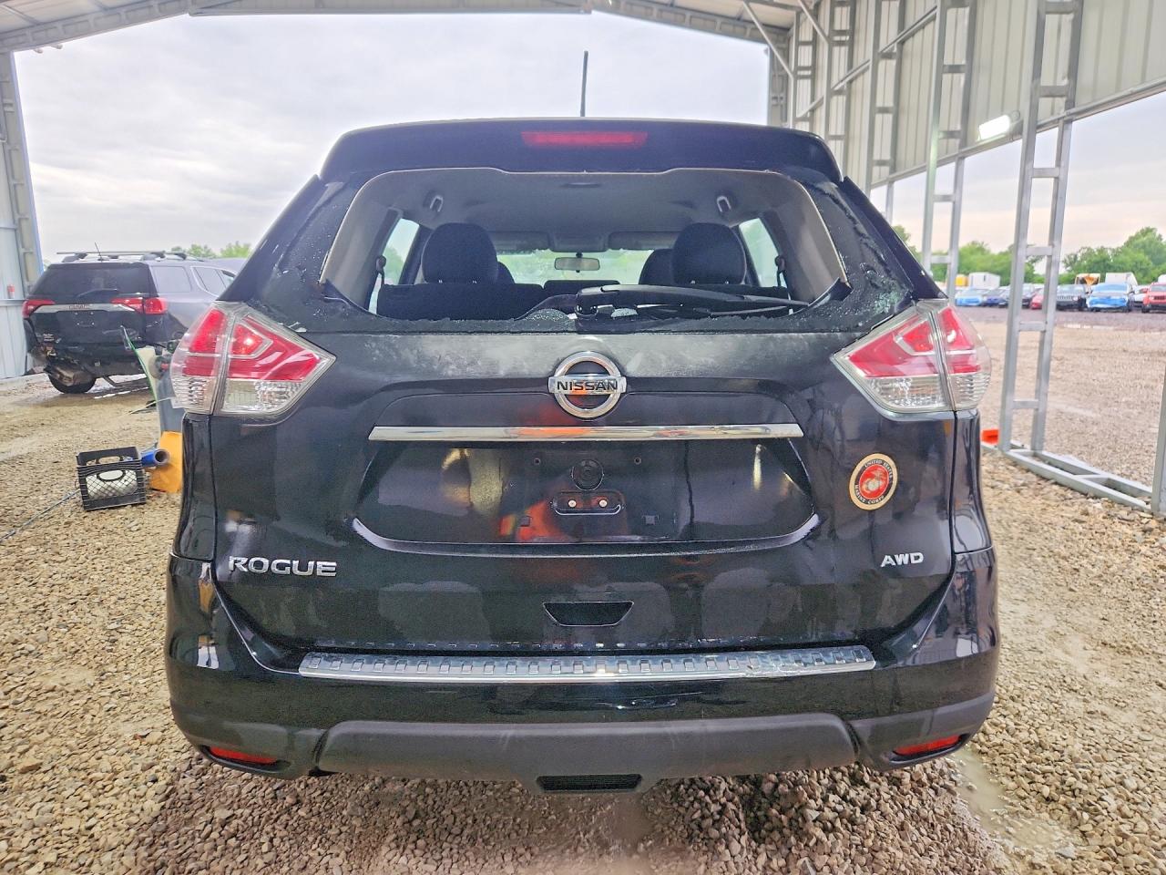 2015 Nissan Rogue S Black vin: KNMAT2MV3FP515880