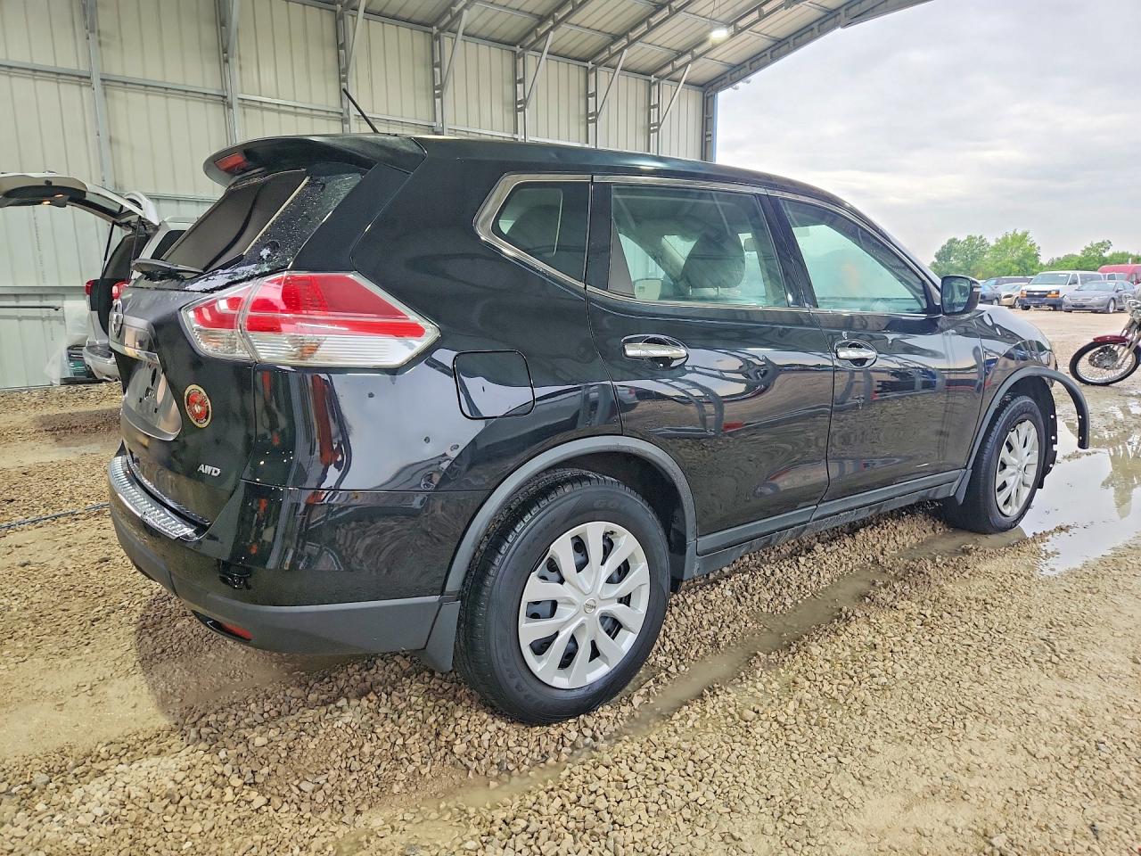 2015 Nissan Rogue S Black vin: KNMAT2MV3FP515880