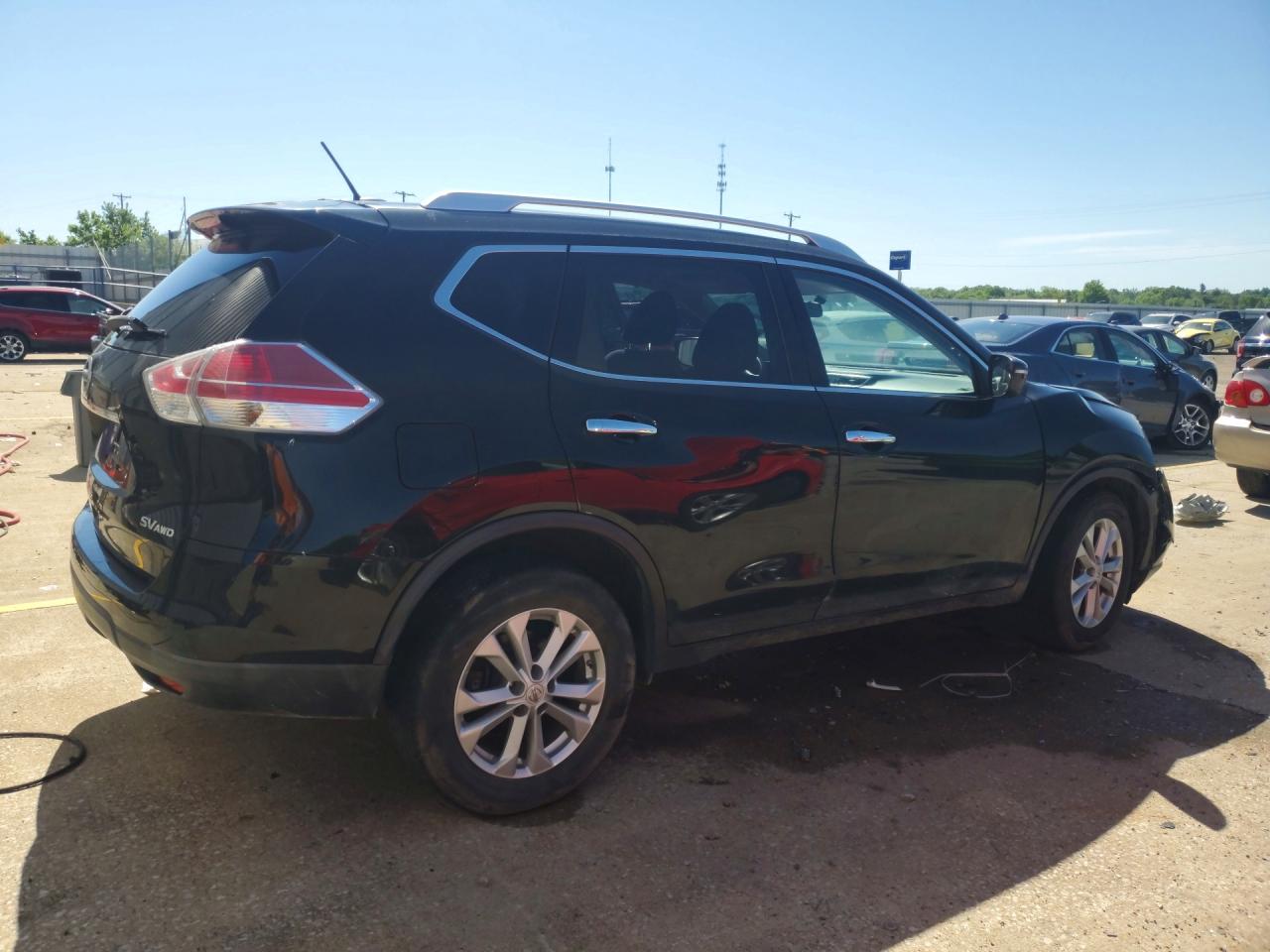 2015 Nissan Rogue Sv Black vin: KNMAT2MV3FP517080