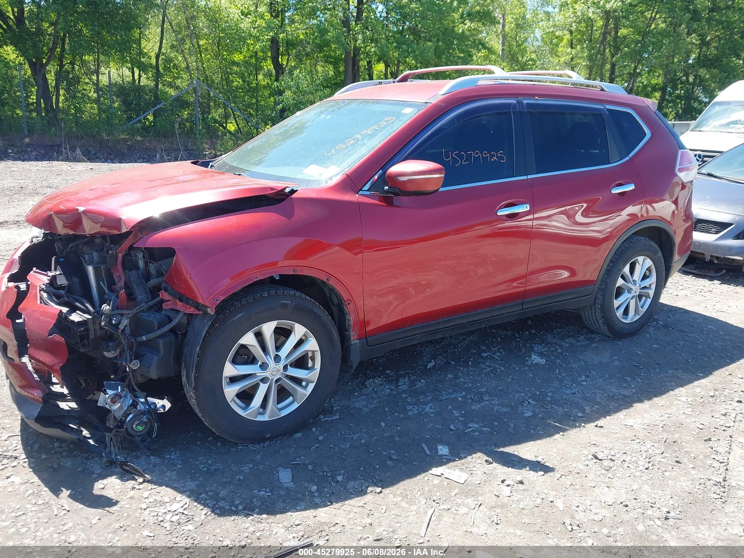 2015 Nissan Rogue Sv Red vin: KNMAT2MV3FP520917