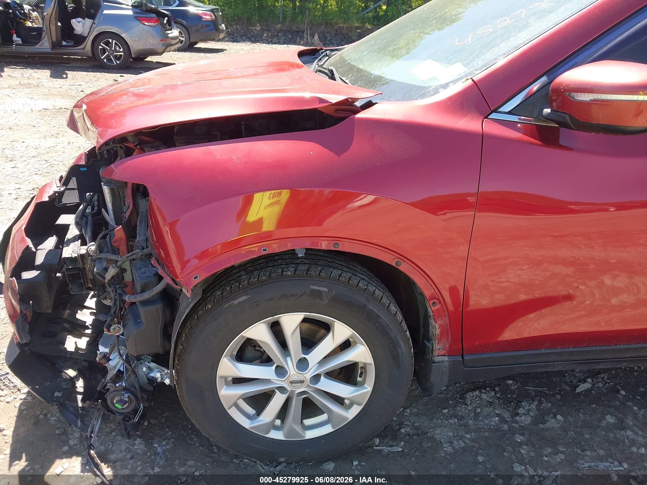 2015 Nissan Rogue Sv Red vin: KNMAT2MV3FP520917