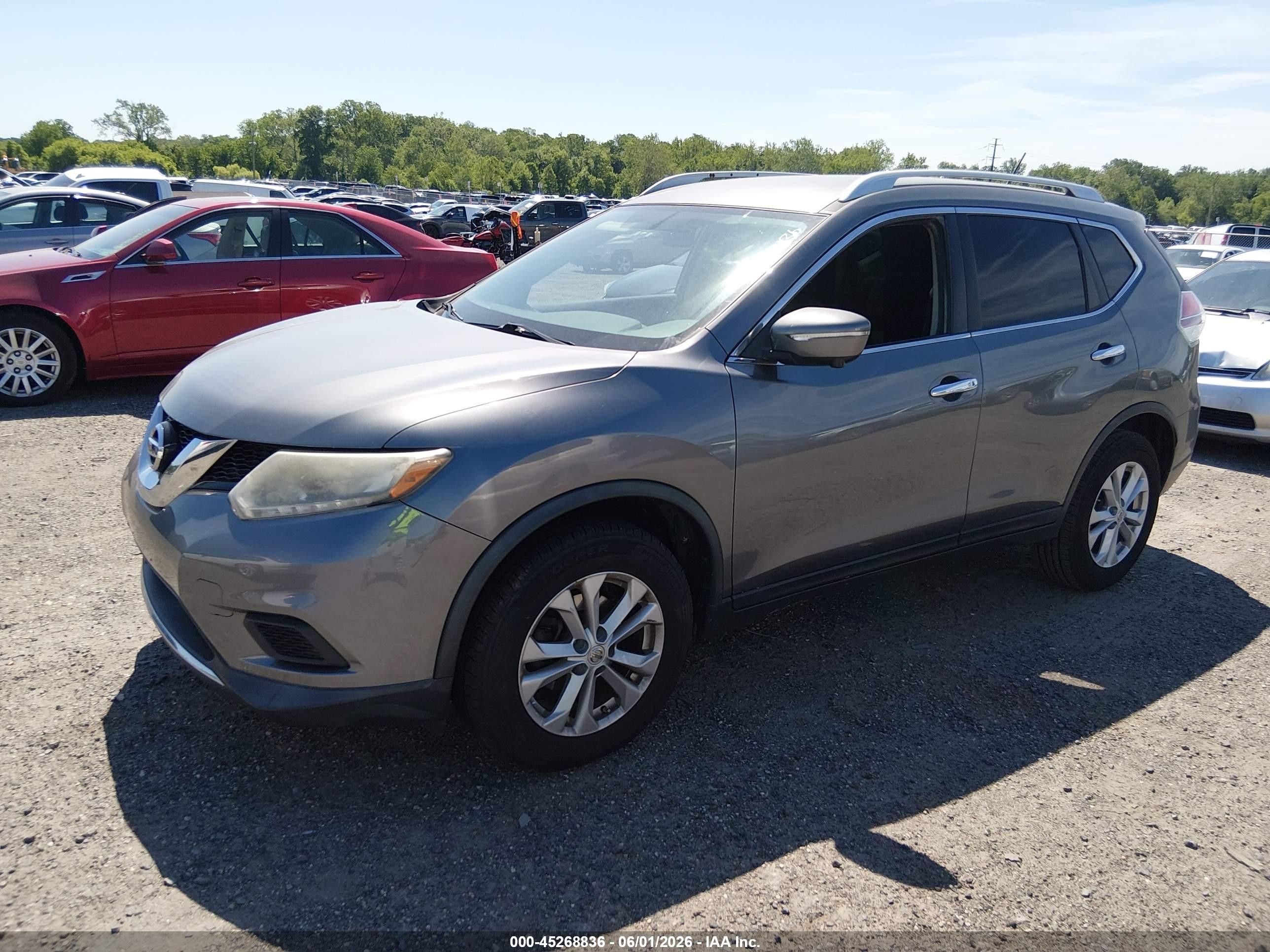 2015 Nissan Rogue Sv Gray vin: KNMAT2MV3FP524434