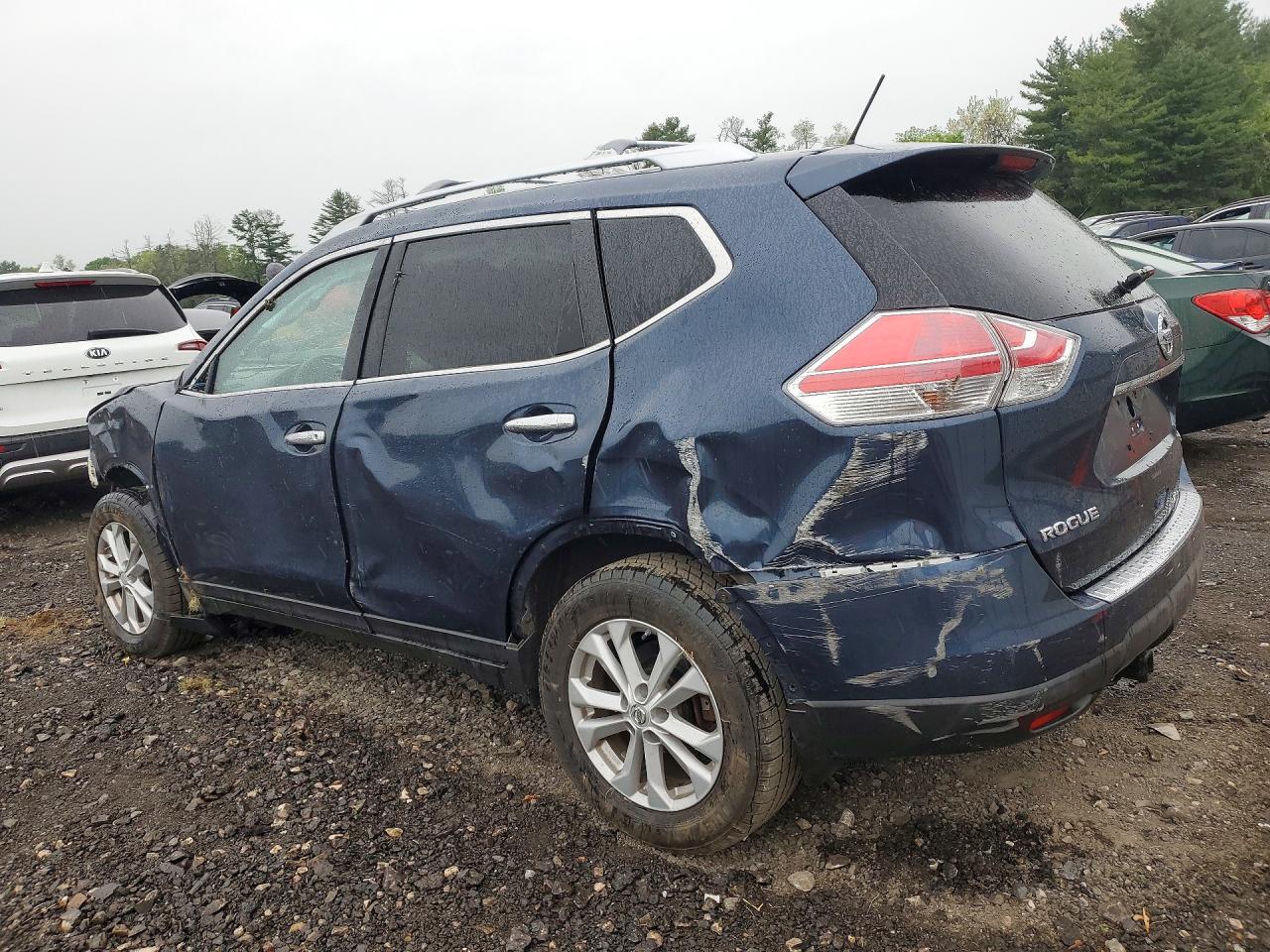 2015 Nissan Rogue Sv Blue vin: KNMAT2MV3FP541105