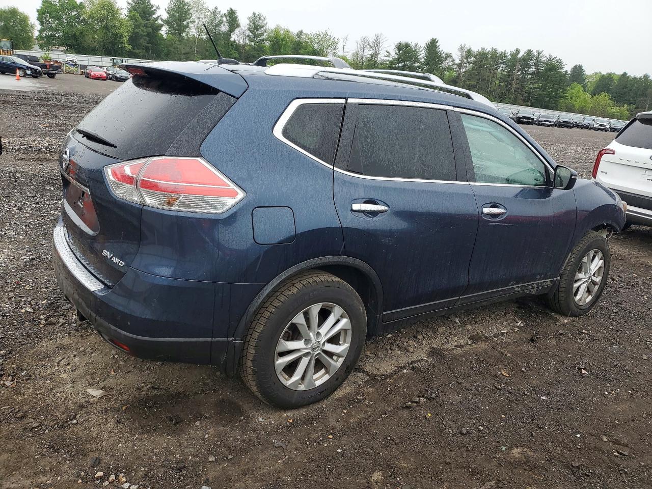 2015 Nissan Rogue Sv Blue vin: KNMAT2MV3FP541105