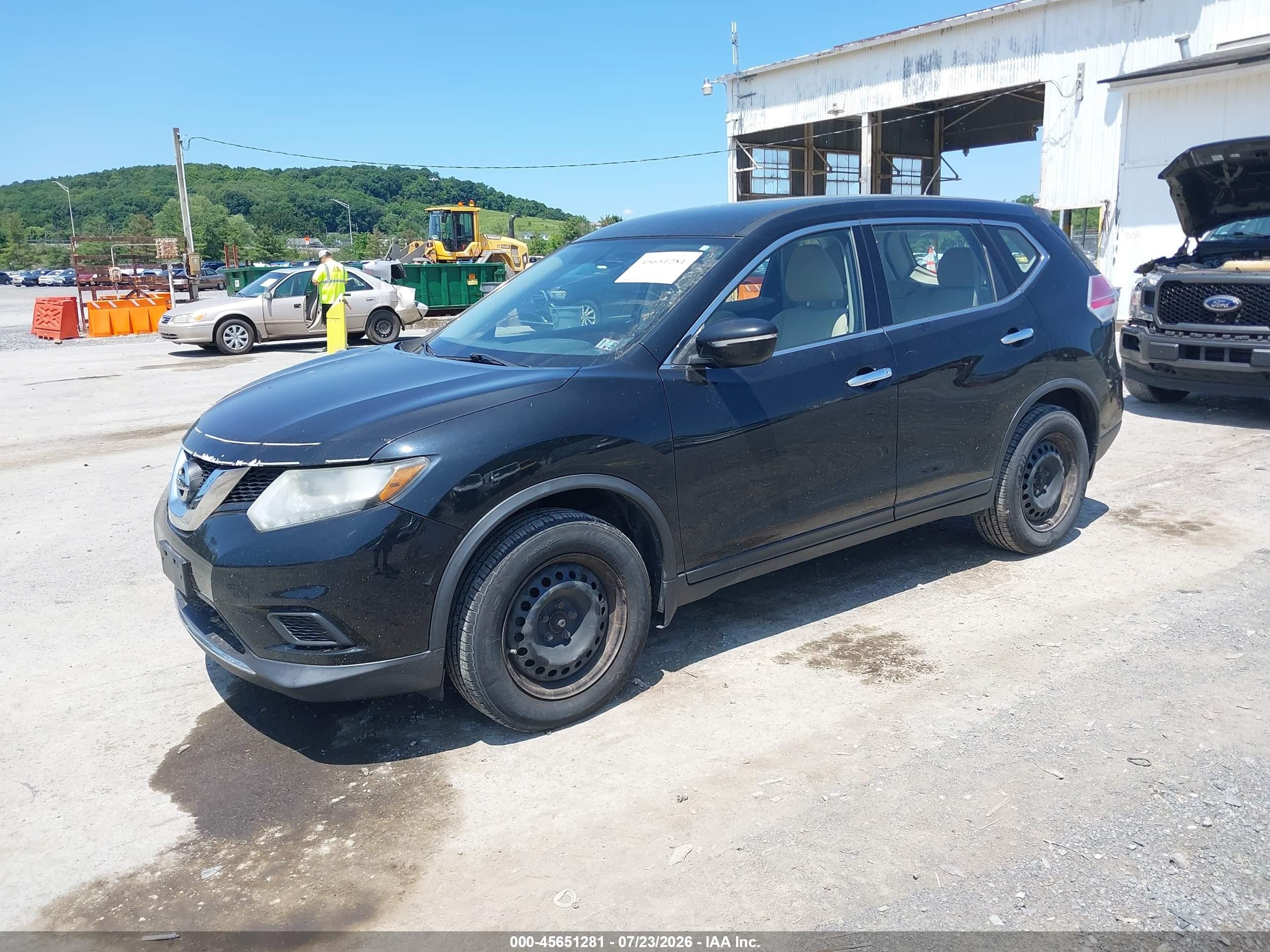 2015 Nissan Rogue S Black vin: KNMAT2MV3FP562827