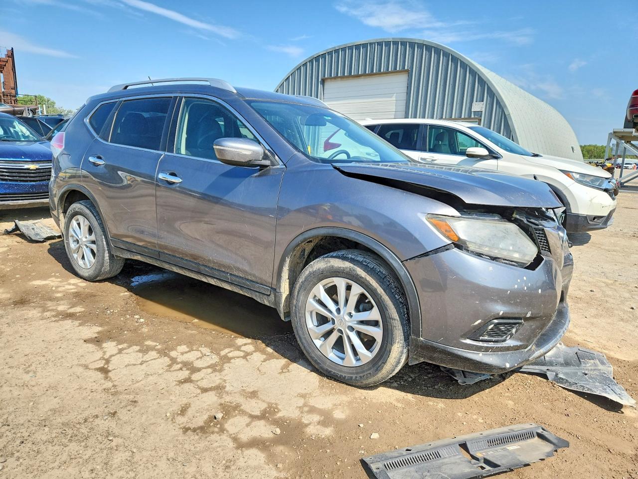 2015 Nissan Rogue Sv Silver vin: KNMAT2MV3FP566280