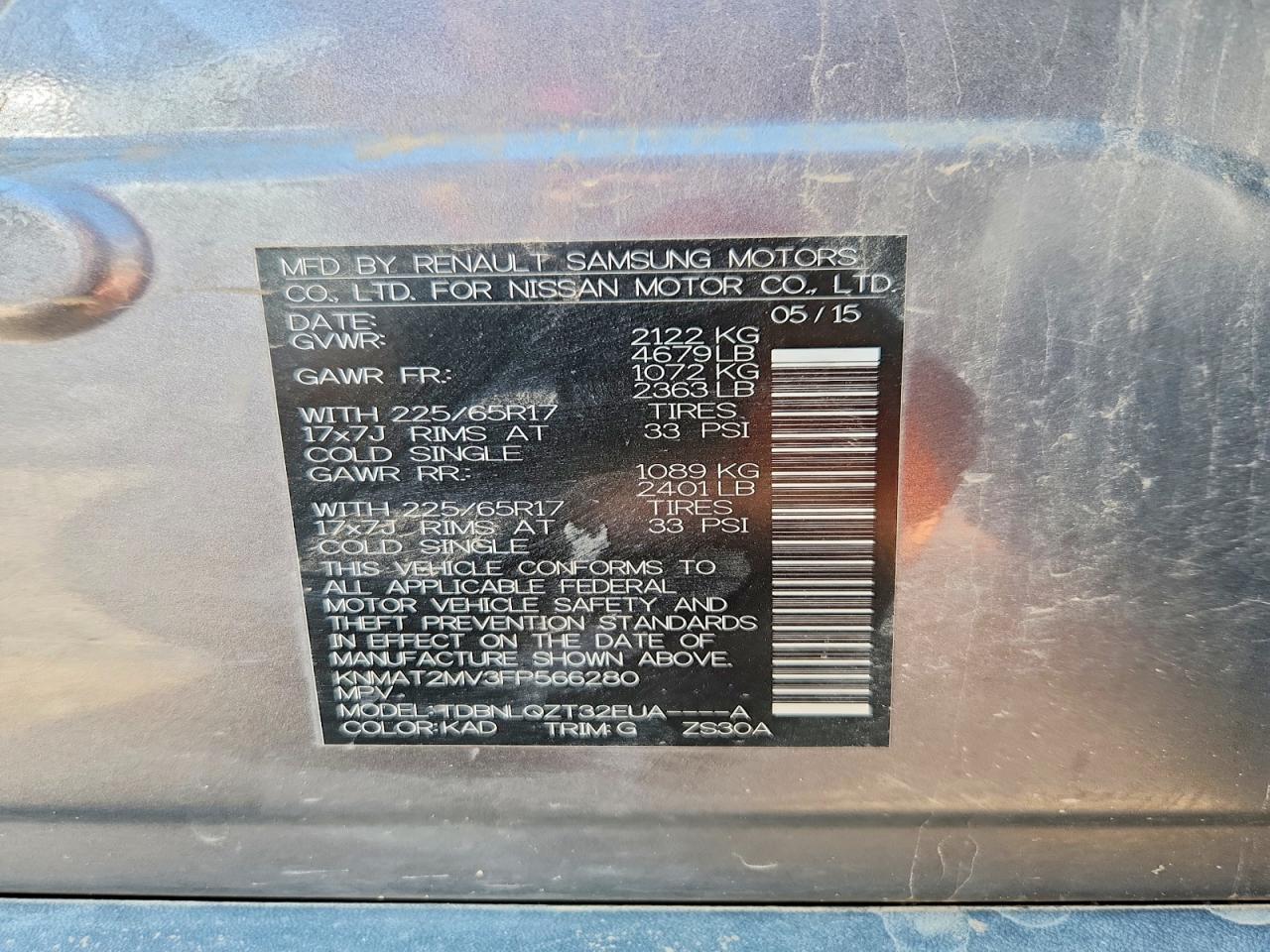 2015 Nissan Rogue Sv Silver vin: KNMAT2MV3FP566280