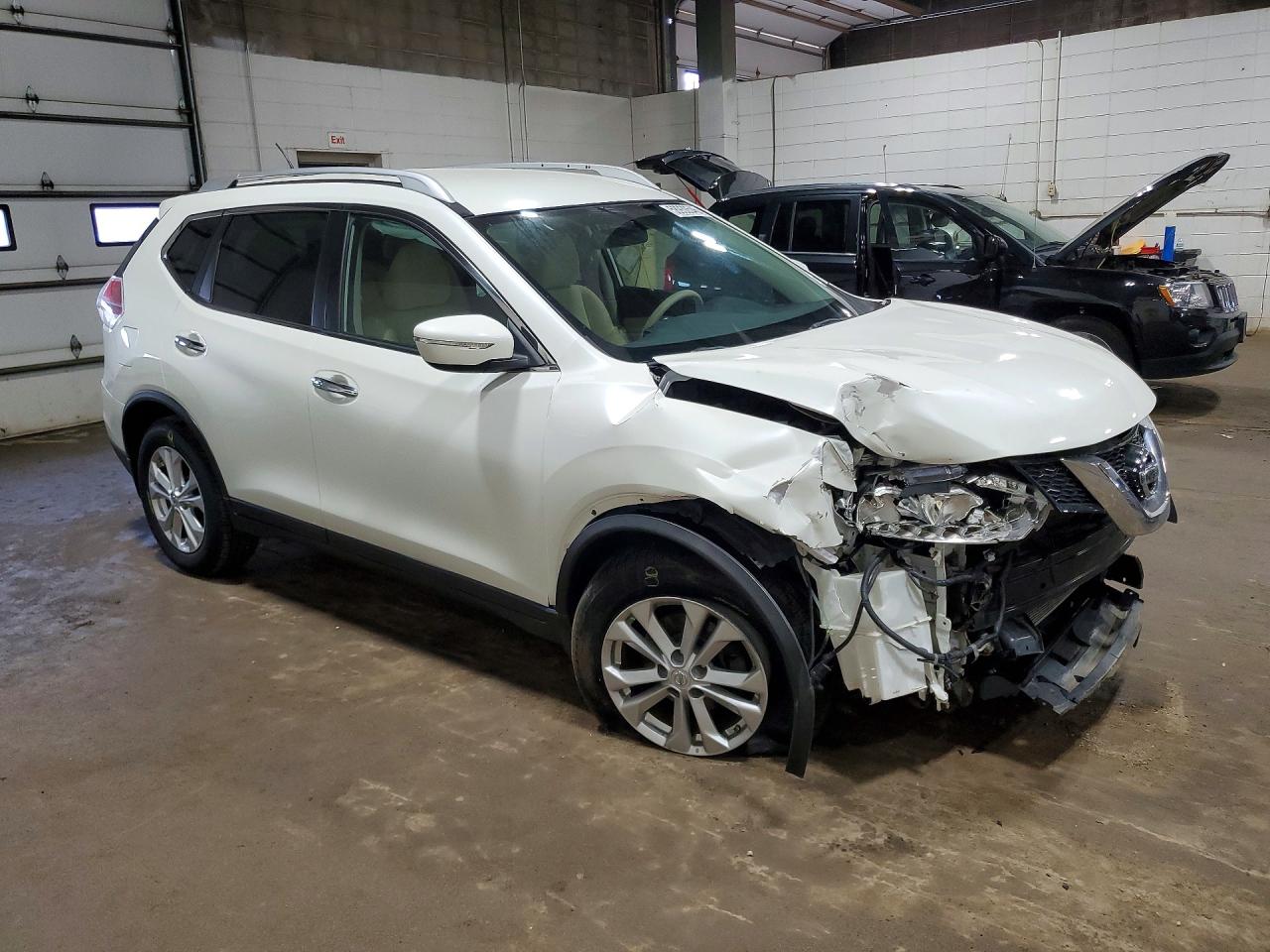 2015 Nissan Rogue S White vin: KNMAT2MV3FP566909