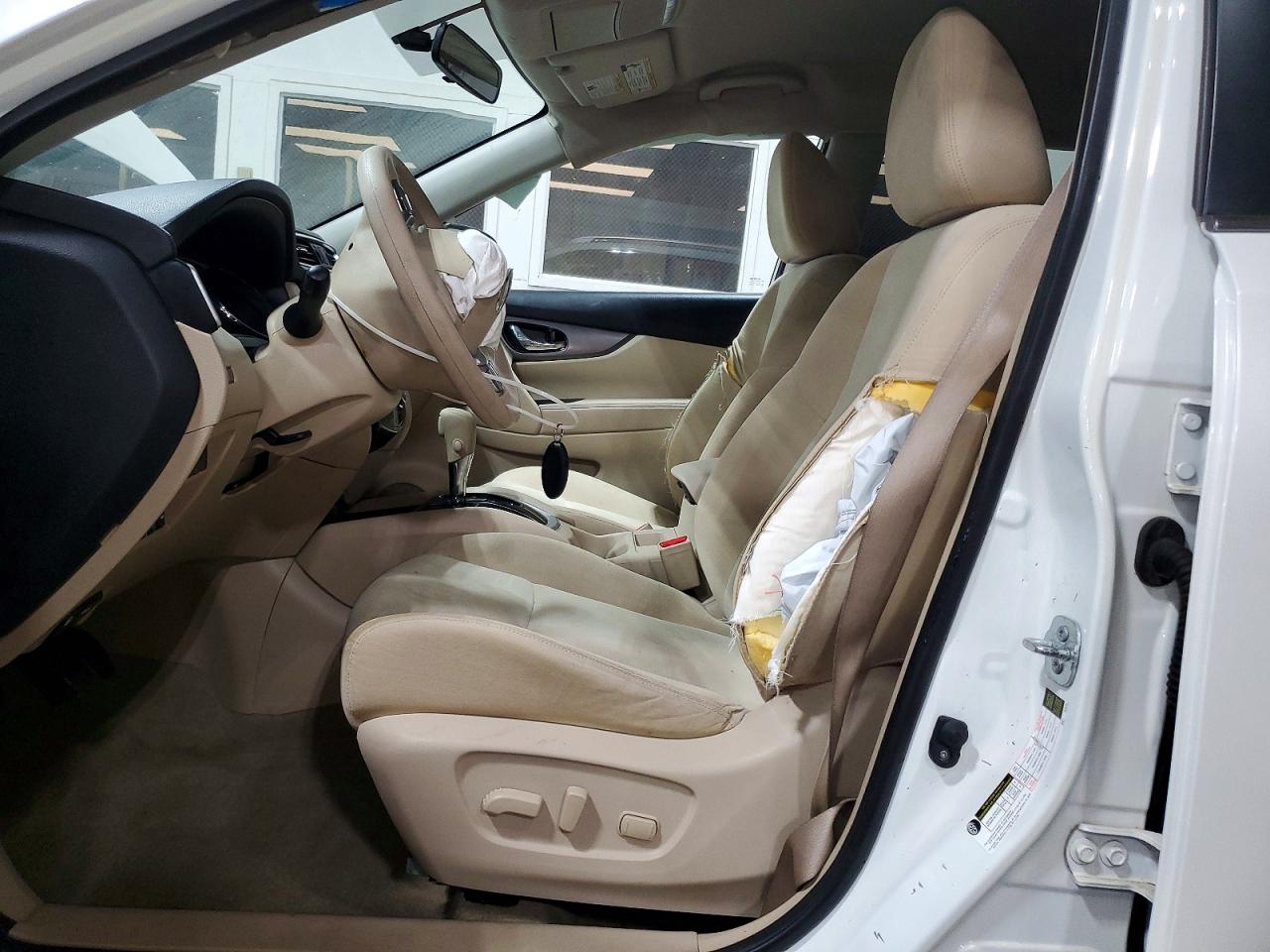 2015 Nissan Rogue S White vin: KNMAT2MV3FP566909