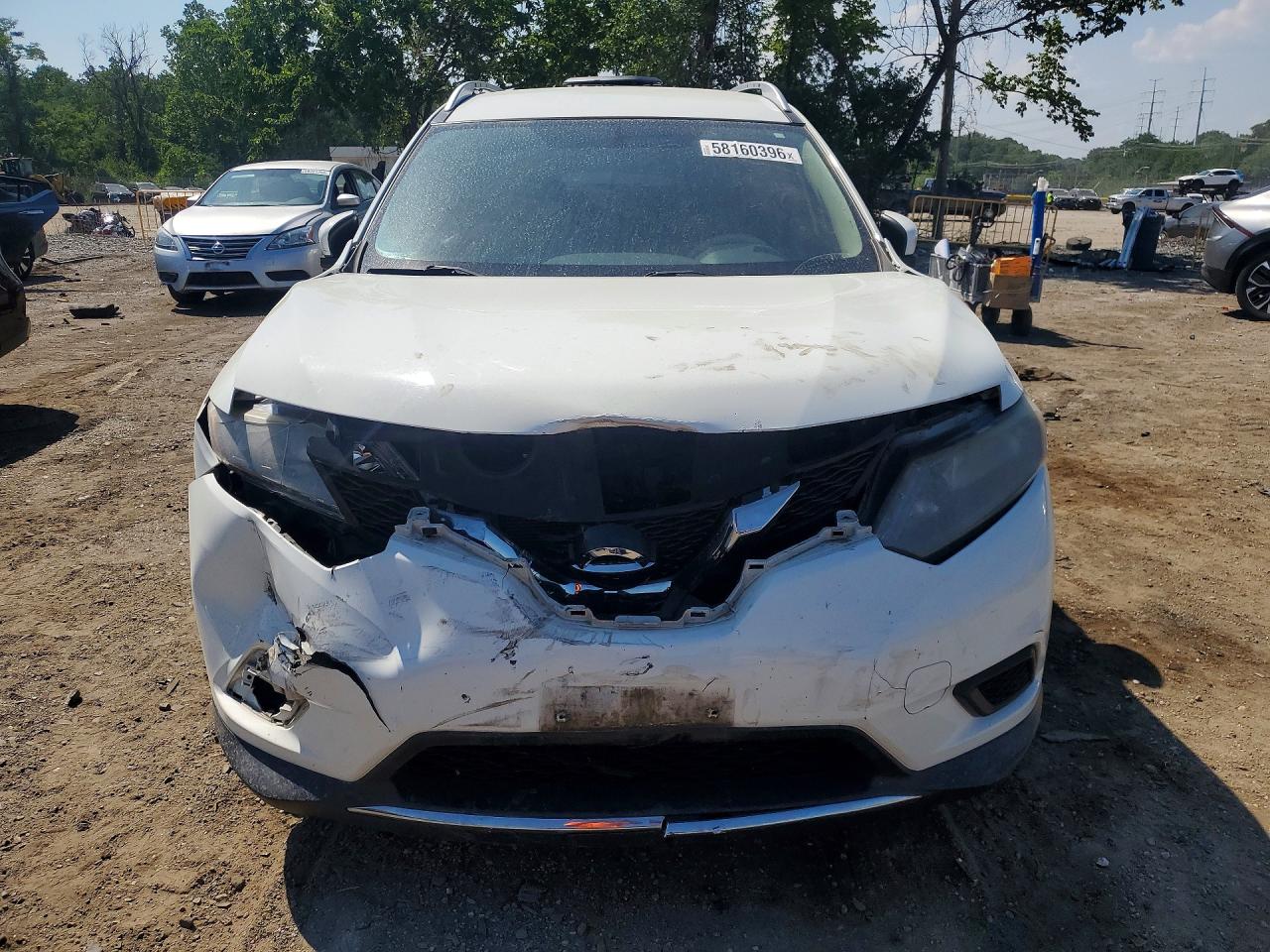 2015 Nissan Rogue Sv White vin: KNMAT2MV3FP567011