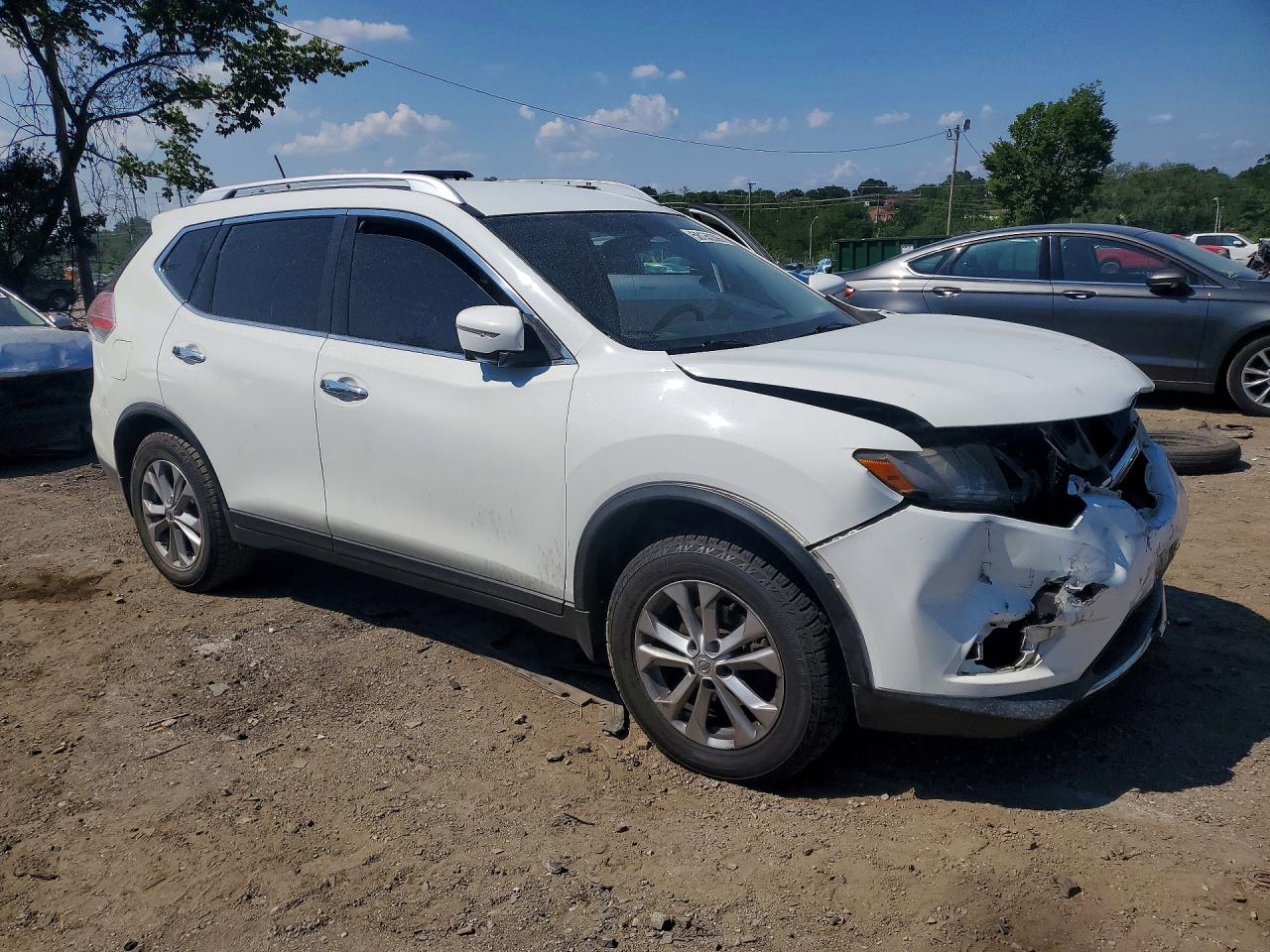 2015 Nissan Rogue Sv White vin: KNMAT2MV3FP567011