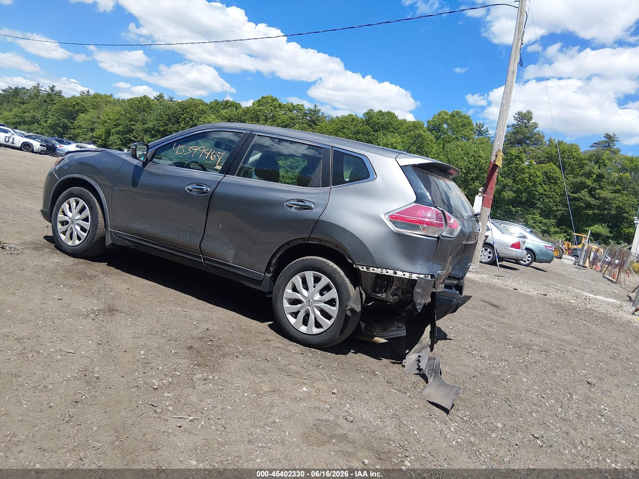 2015 Nissan Rogue S Gray vin: KNMAT2MV3FP576355