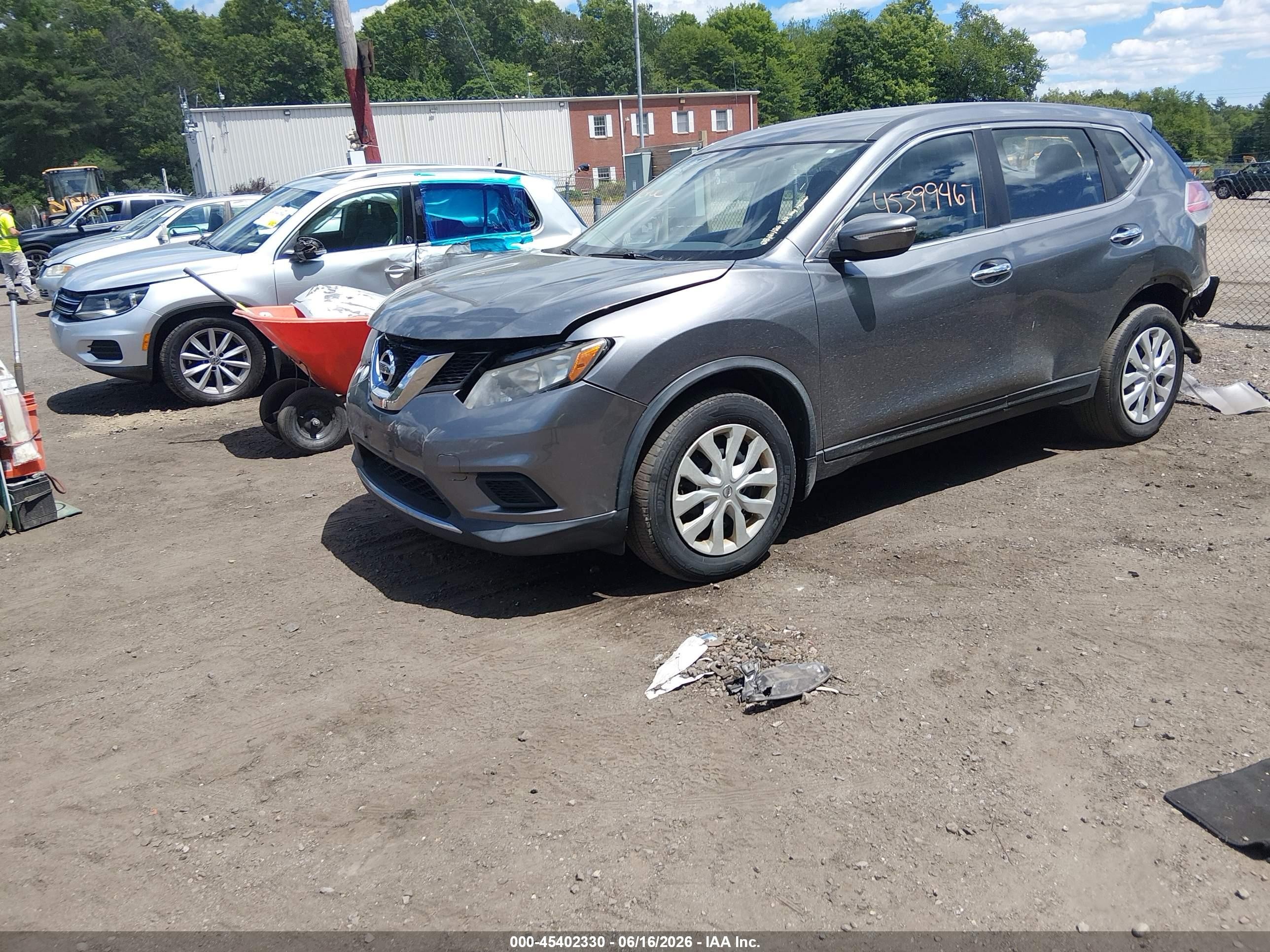 2015 Nissan Rogue S Gray vin: KNMAT2MV3FP576355