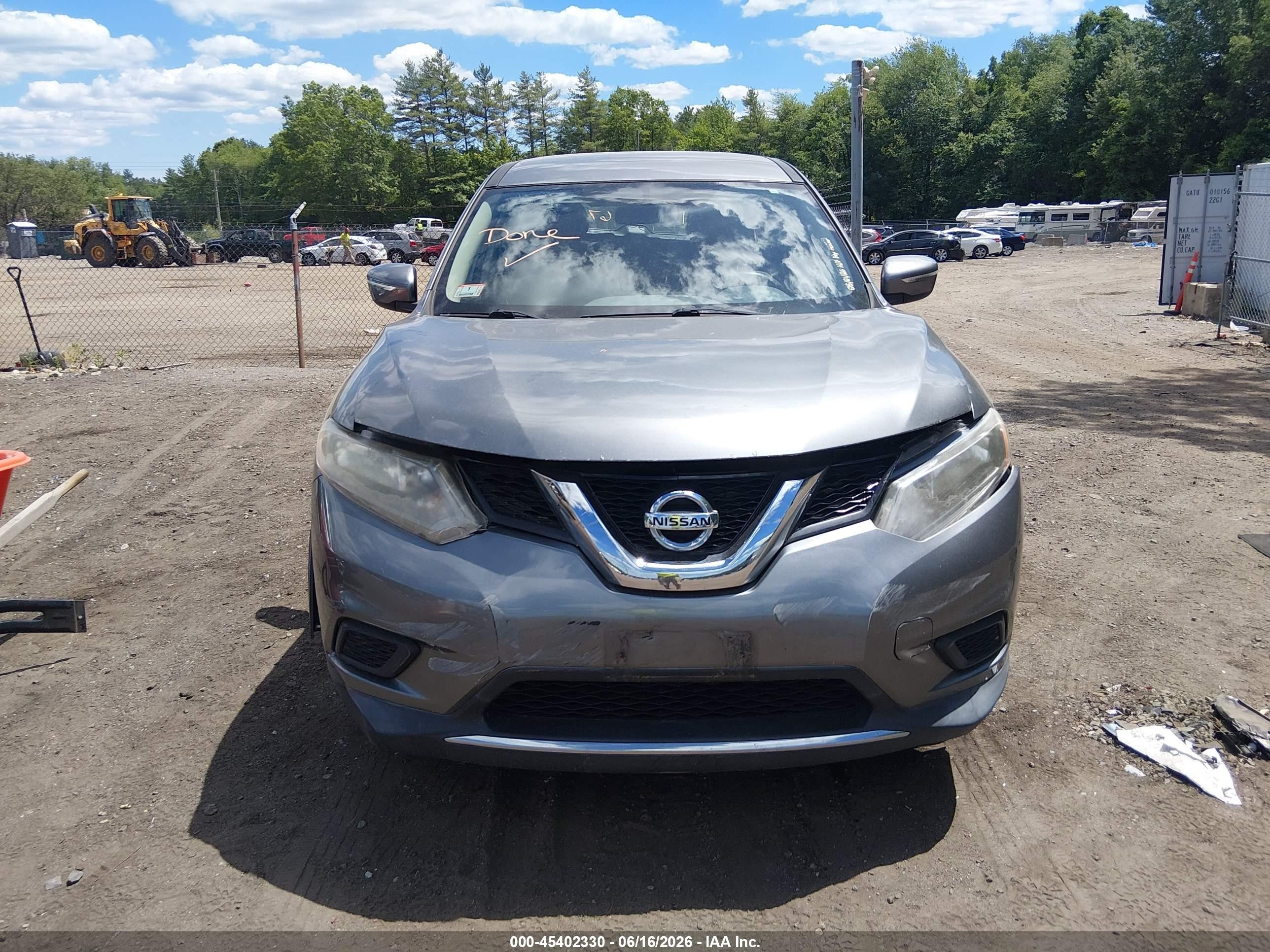 2015 Nissan Rogue S Gray vin: KNMAT2MV3FP576355