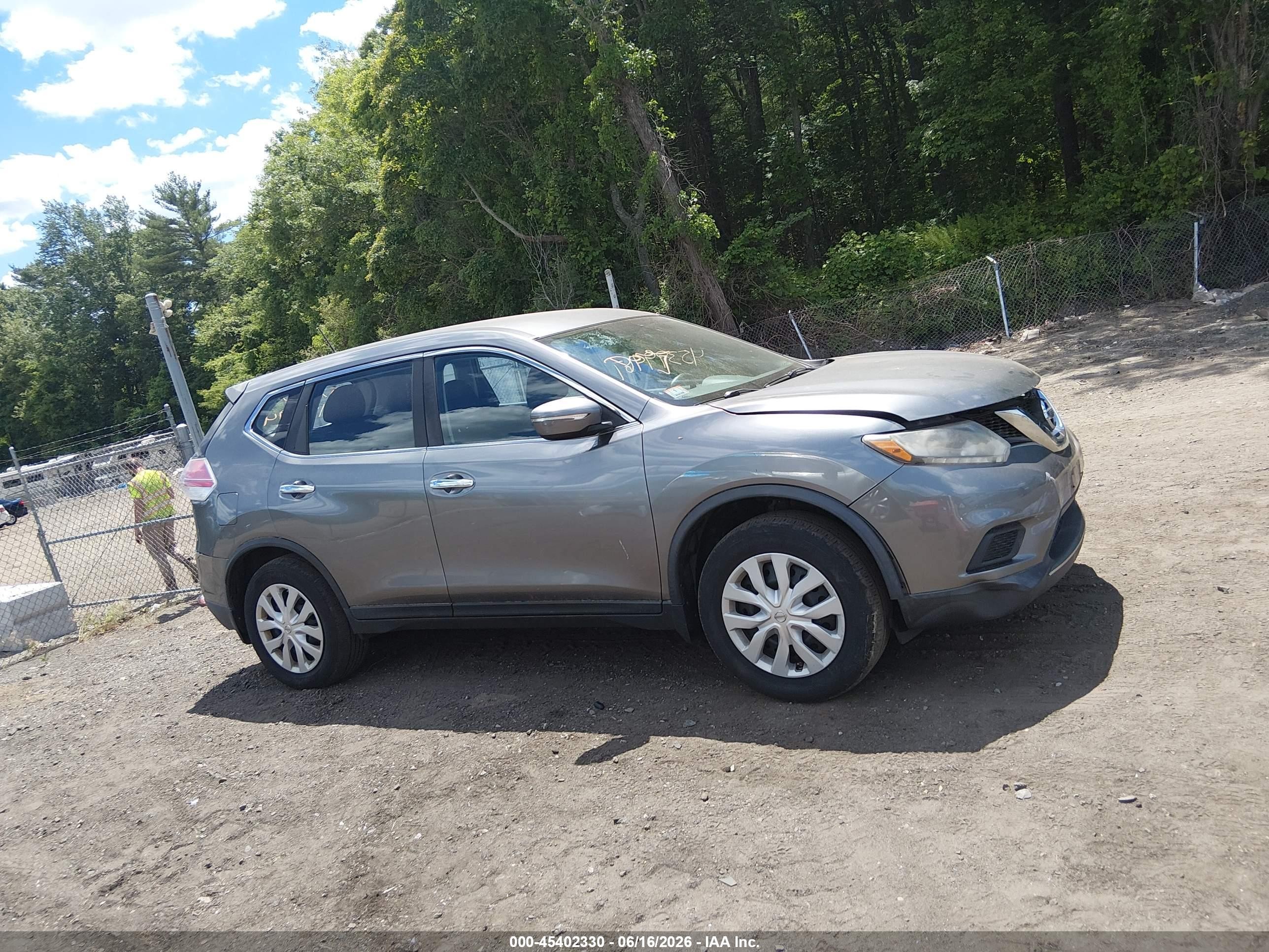 2015 Nissan Rogue S Gray vin: KNMAT2MV3FP576355