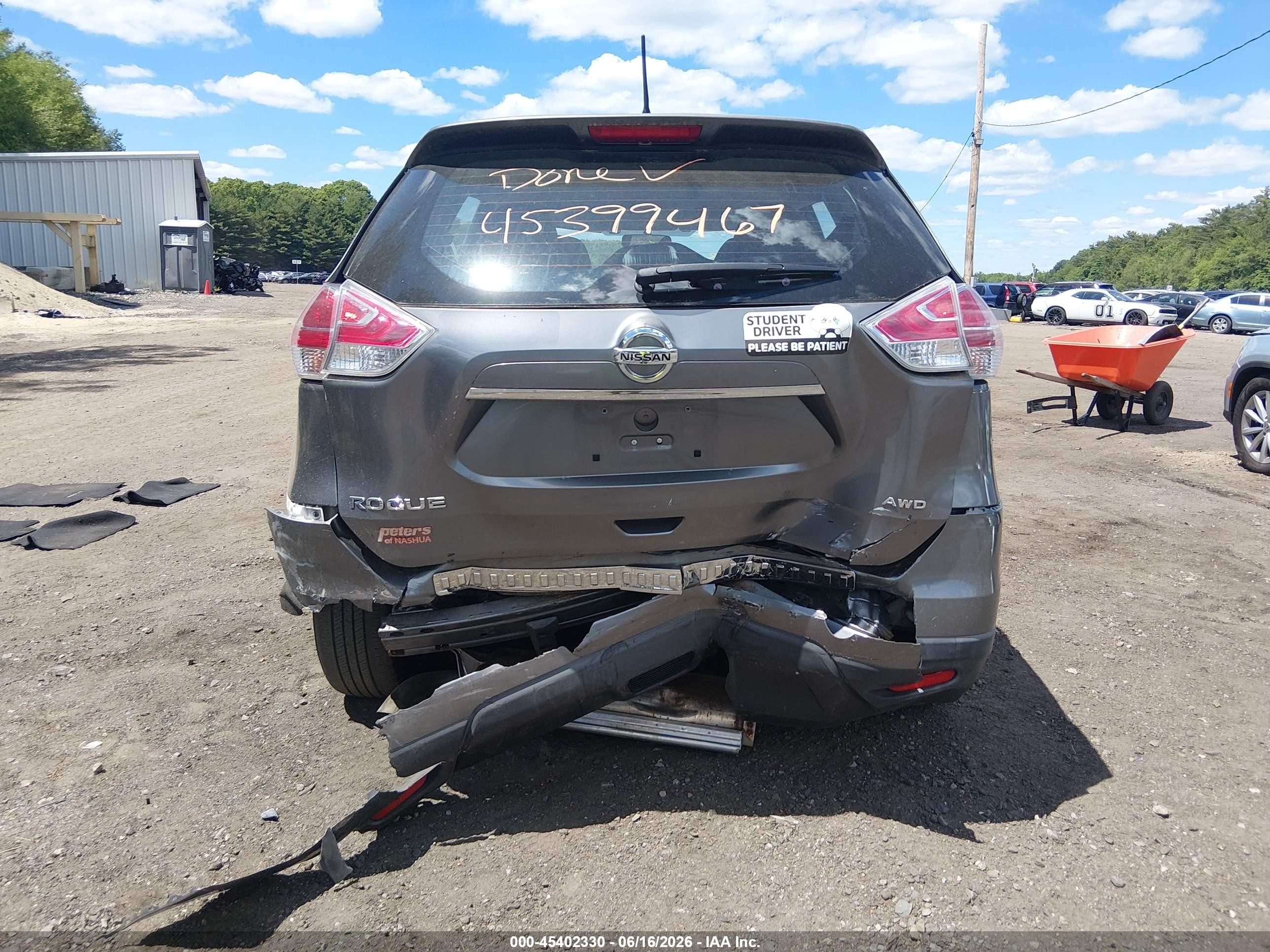 2015 Nissan Rogue S Gray vin: KNMAT2MV3FP576355