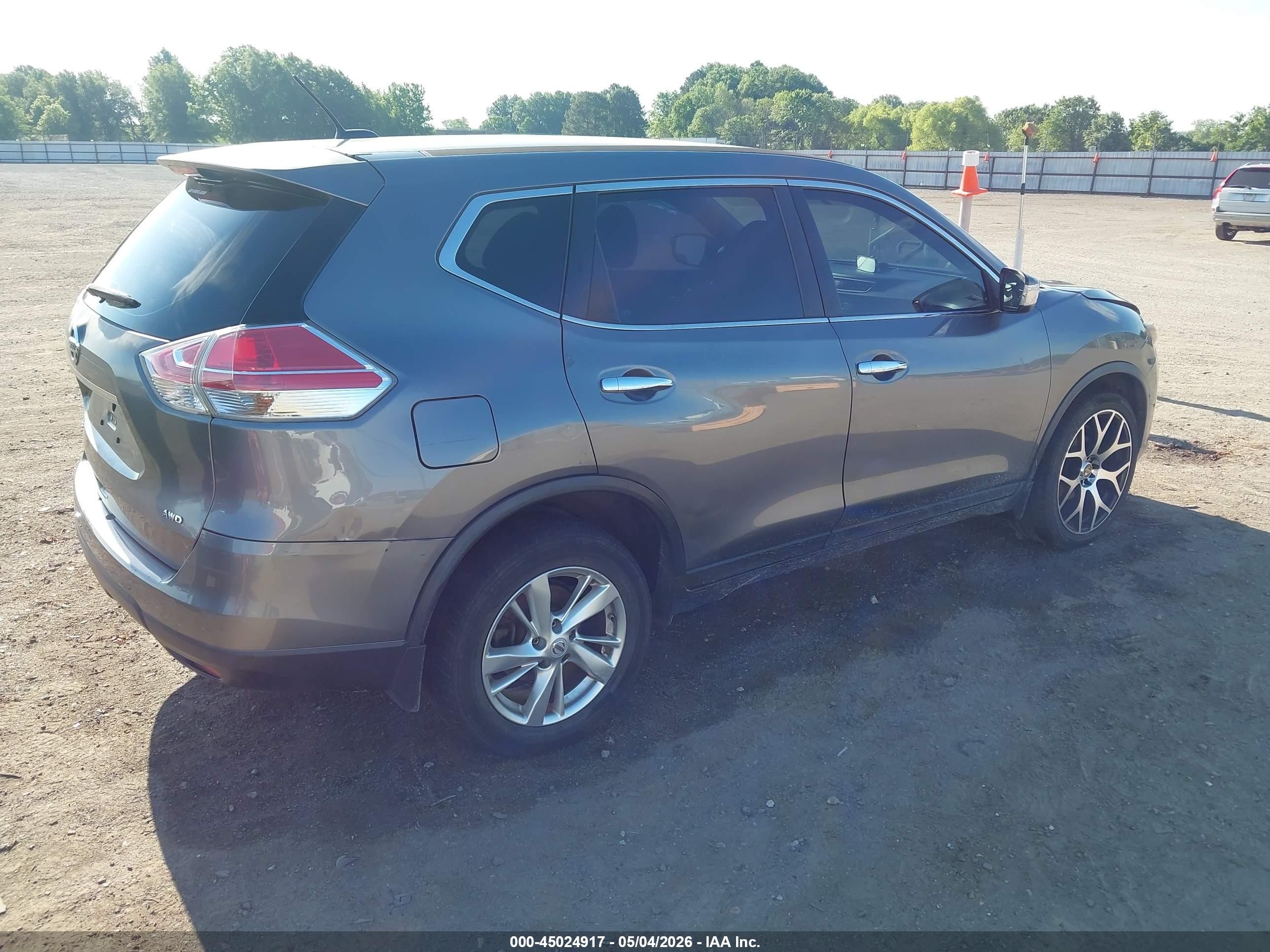 2015 Nissan Rogue S Gray vin: KNMAT2MV3FP578266