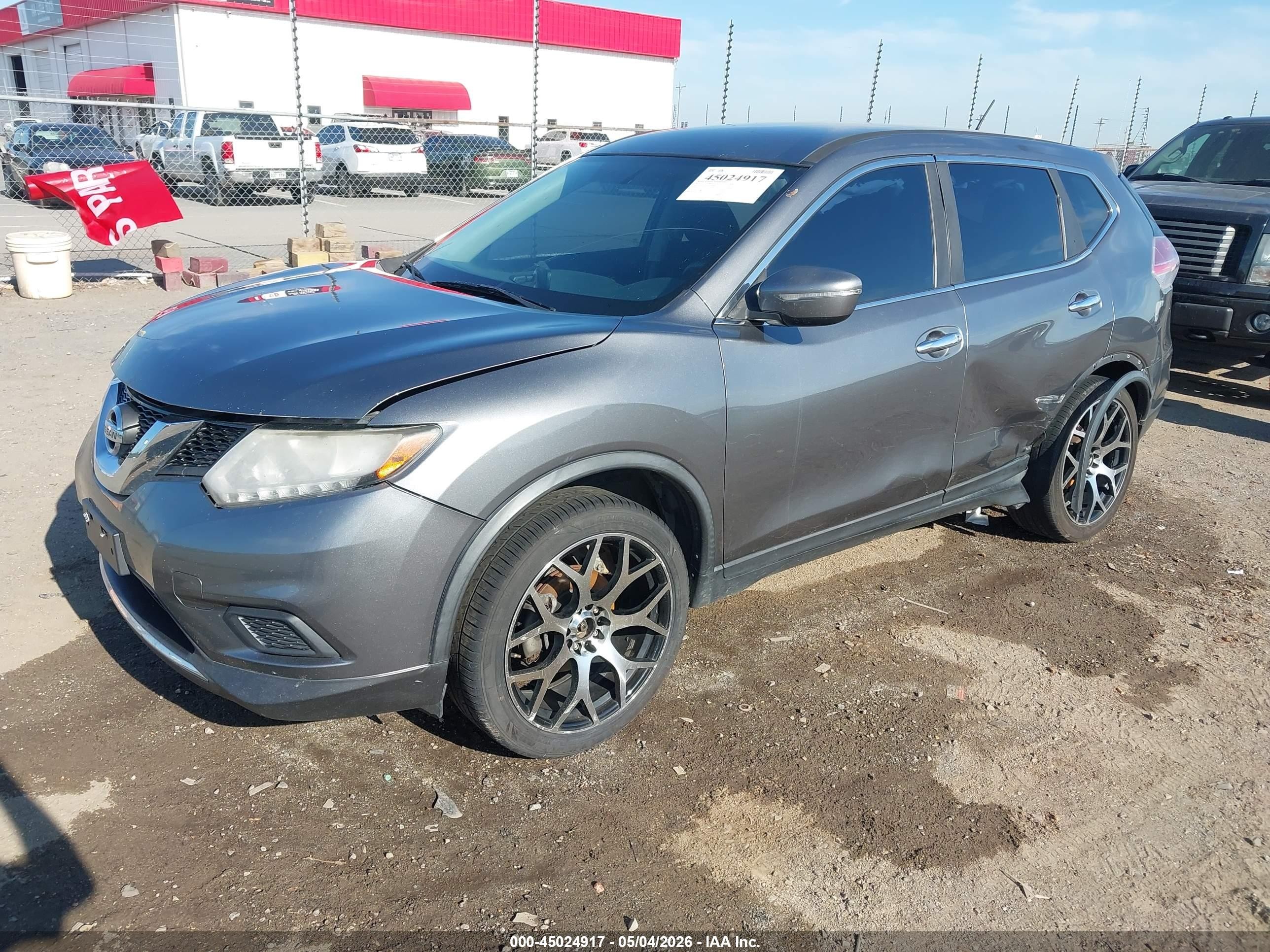 2015 Nissan Rogue S Gray vin: KNMAT2MV3FP578266