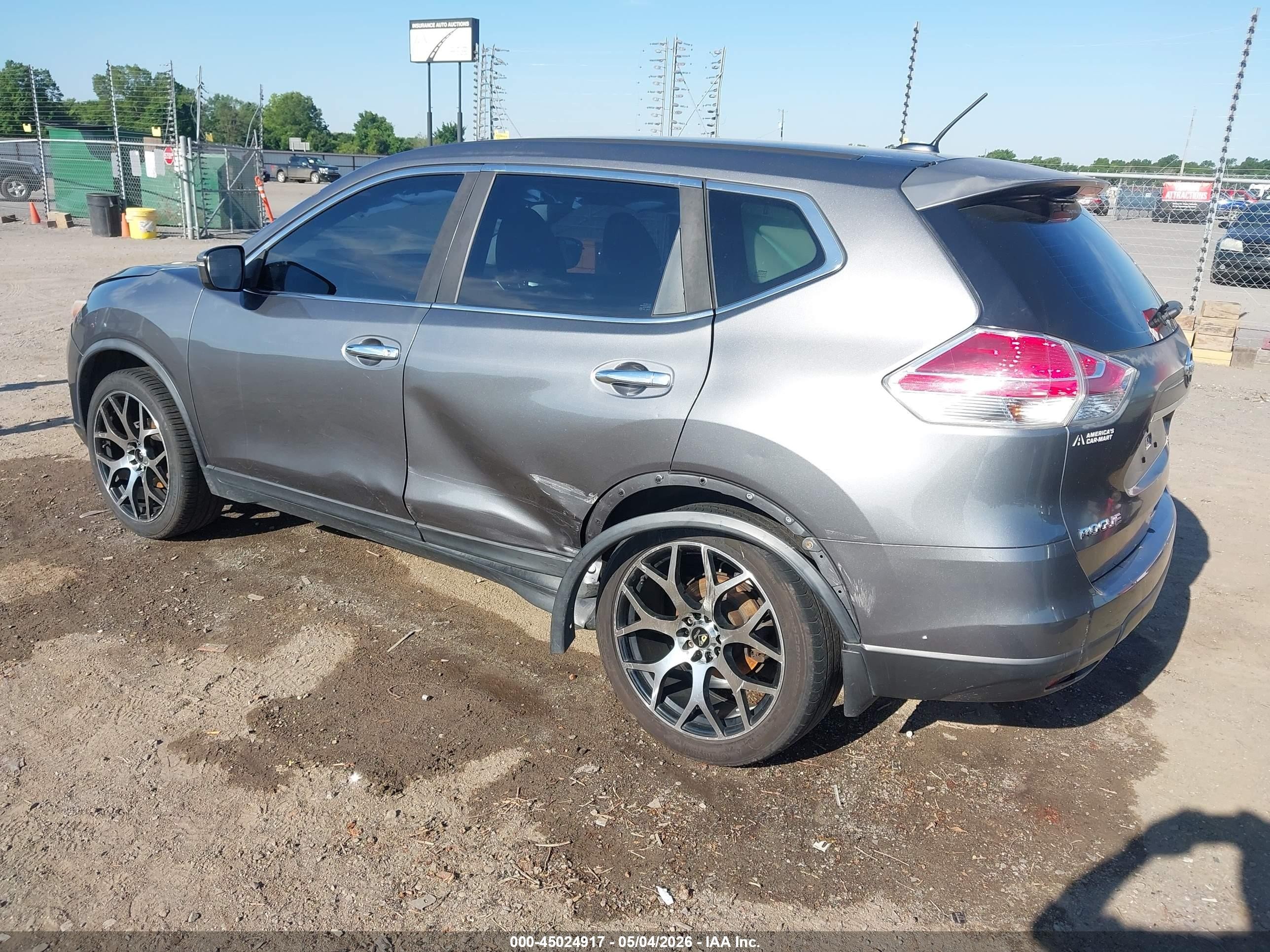 2015 Nissan Rogue S Gray vin: KNMAT2MV3FP578266