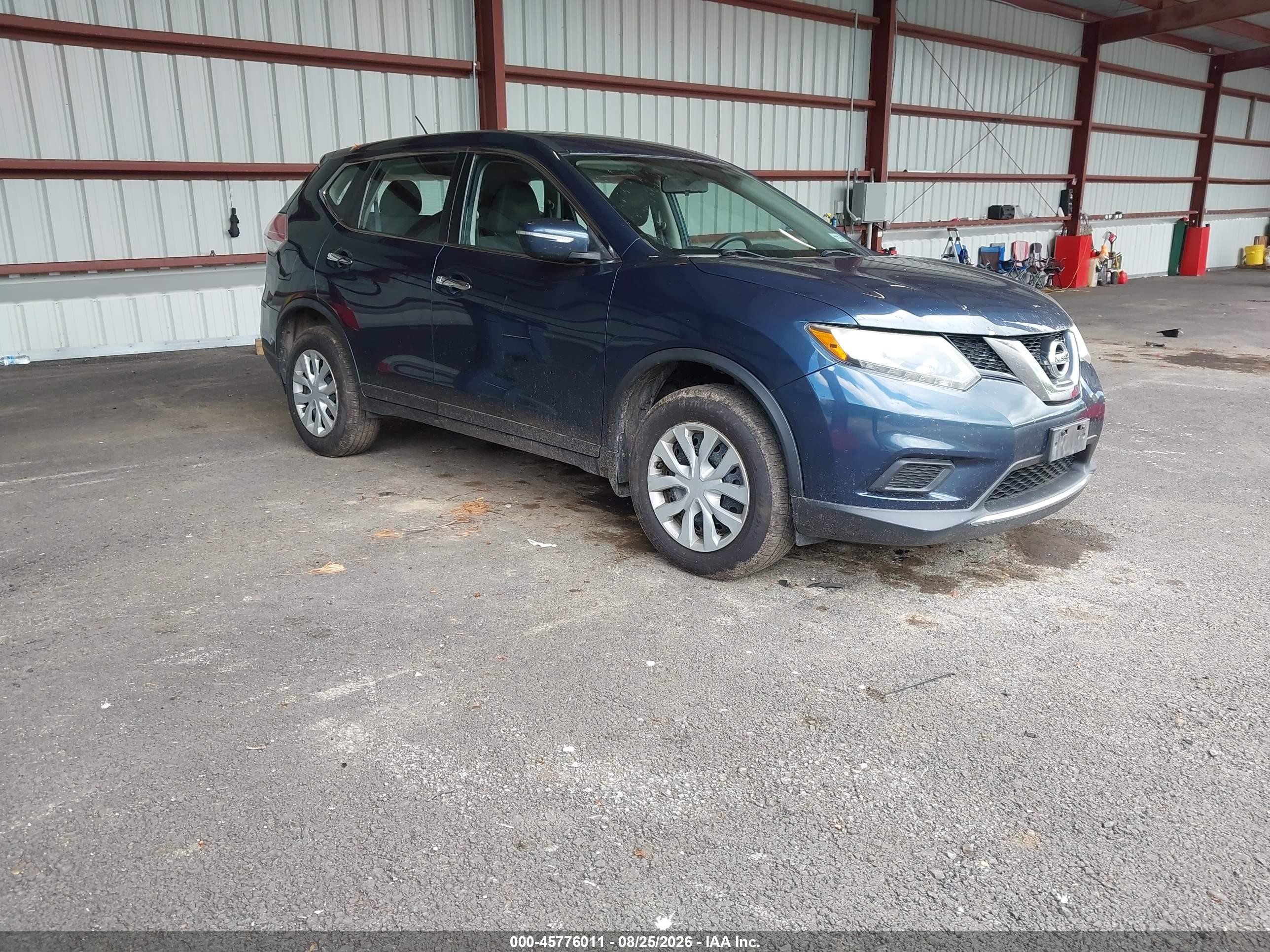 2015 Nissan Rogue S Blue vin: KNMAT2MV3FP582303