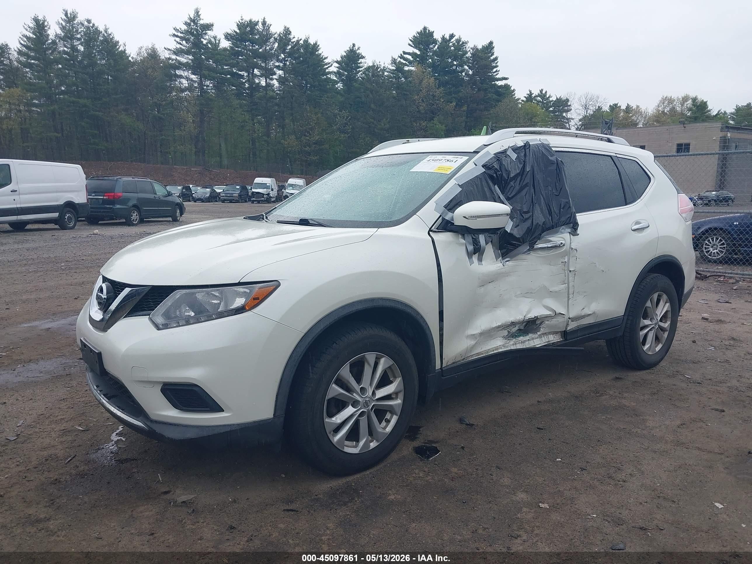 2015 Nissan Rogue Sv White vin: KNMAT2MV3FP590708