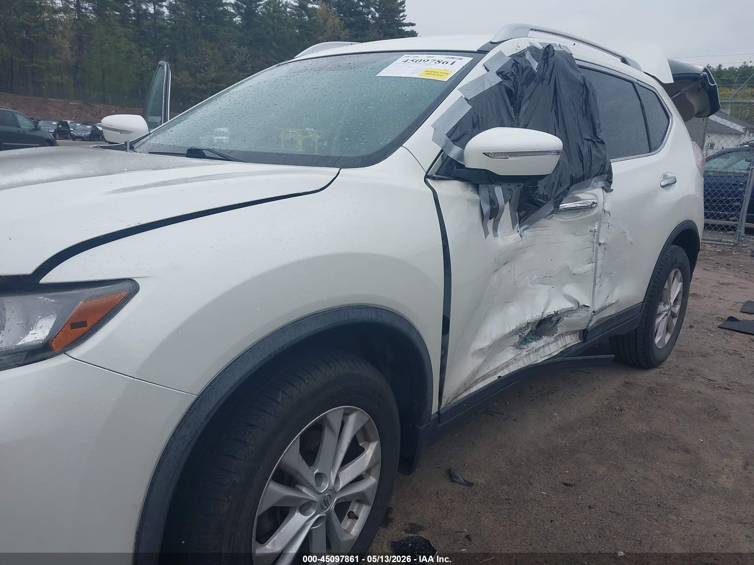 2015 Nissan Rogue Sv White vin: KNMAT2MV3FP590708
