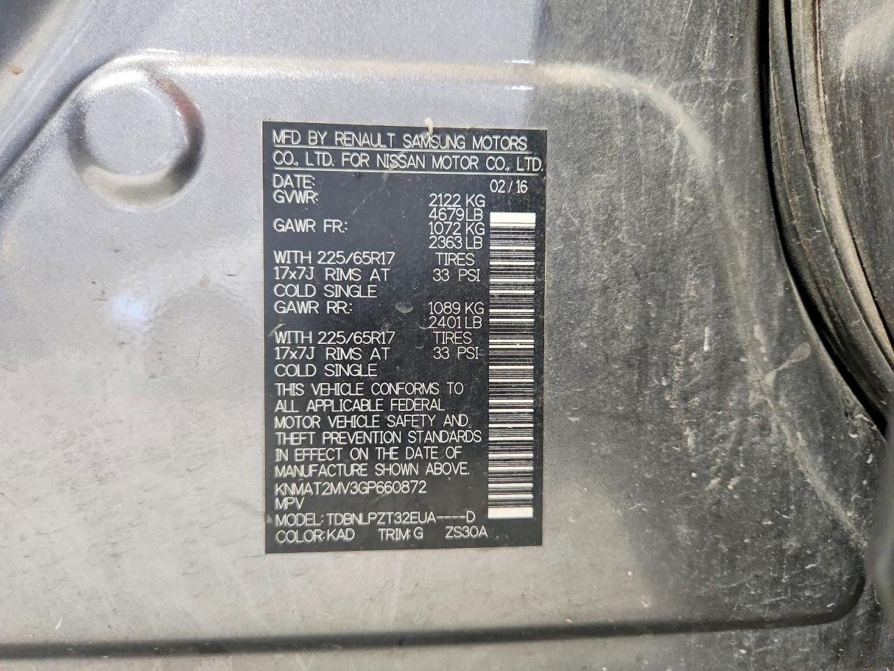 2016 Nissan Rogue S Gray vin: KNMAT2MV3GP660872