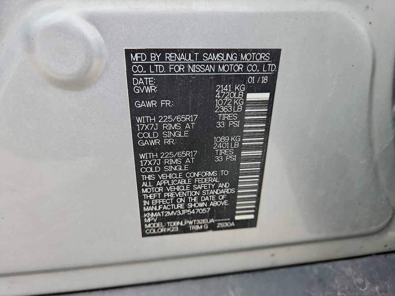 2018 Nissan Rogue S Silver vin: KNMAT2MV3JP547057