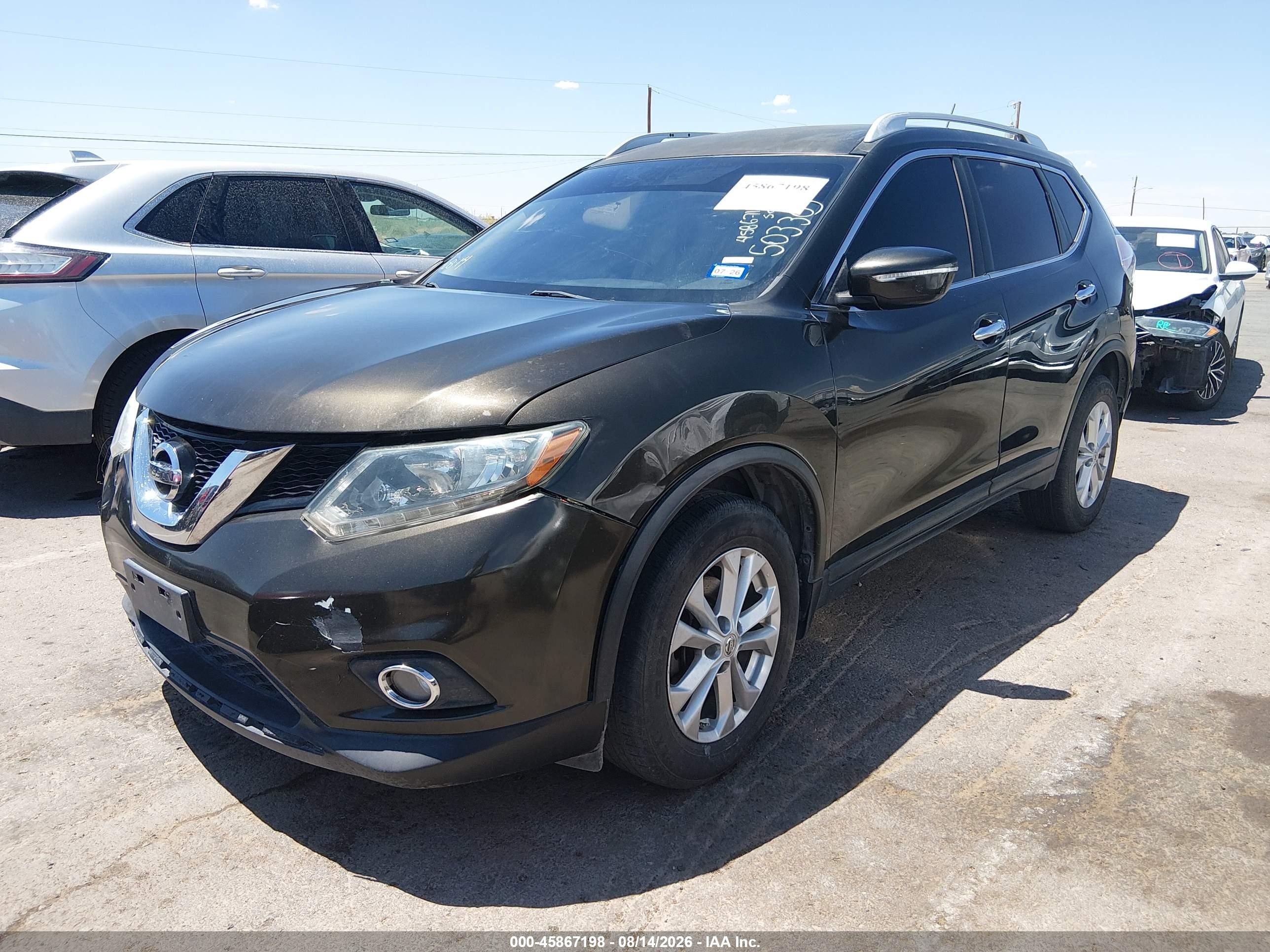 2015 Nissan Rogue Sv Black vin: KNMAT2MV4FP503303