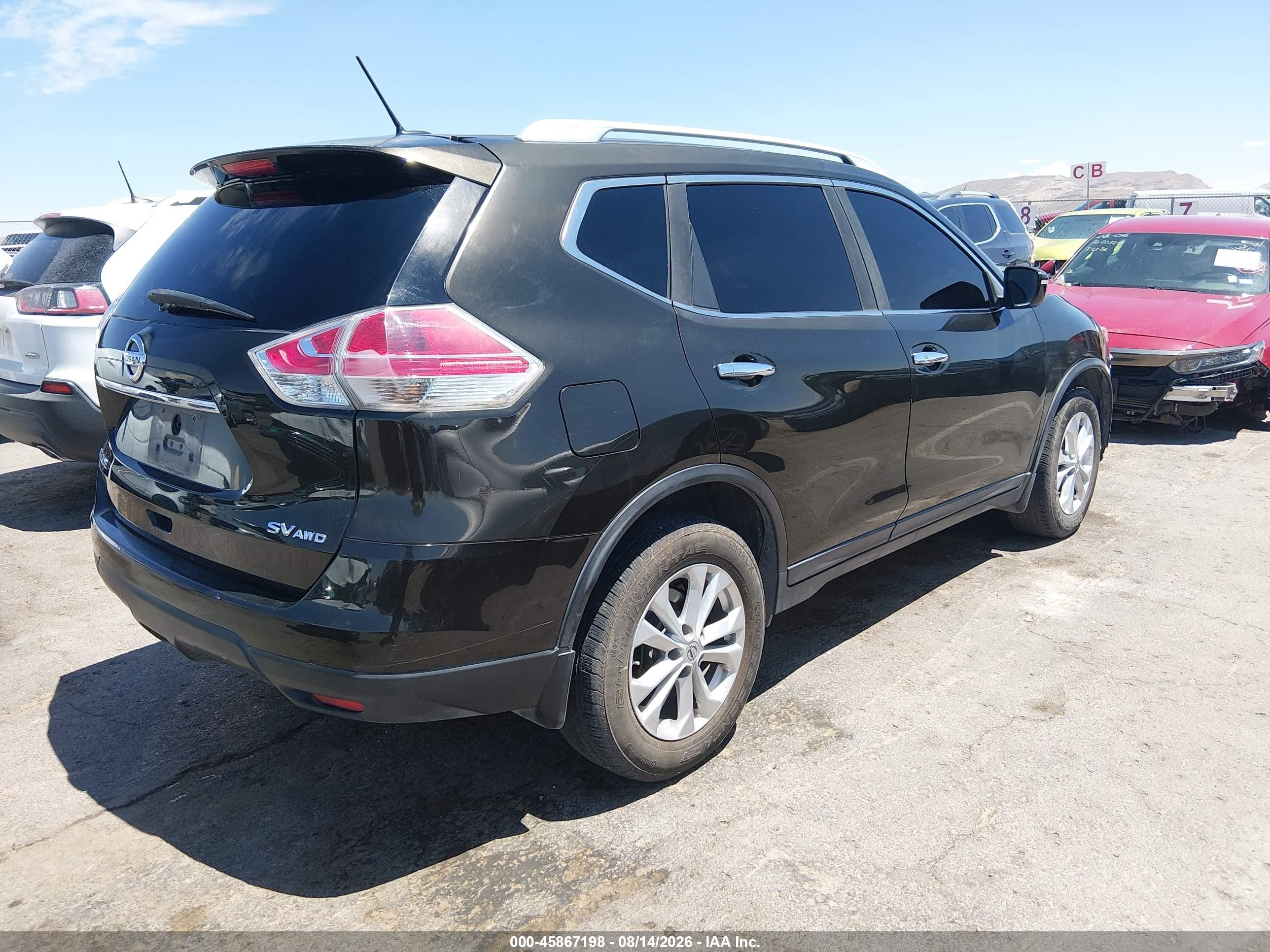 2015 Nissan Rogue Sv Black vin: KNMAT2MV4FP503303