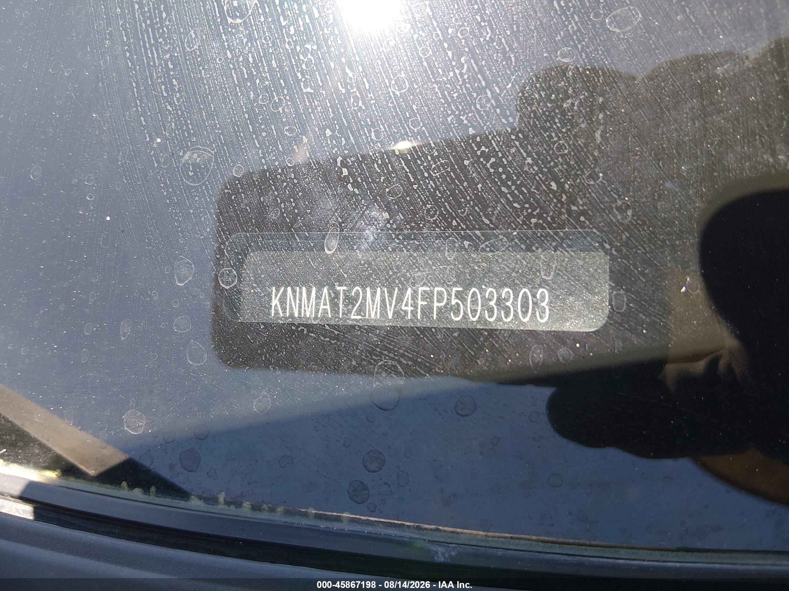2015 Nissan Rogue Sv Black vin: KNMAT2MV4FP503303