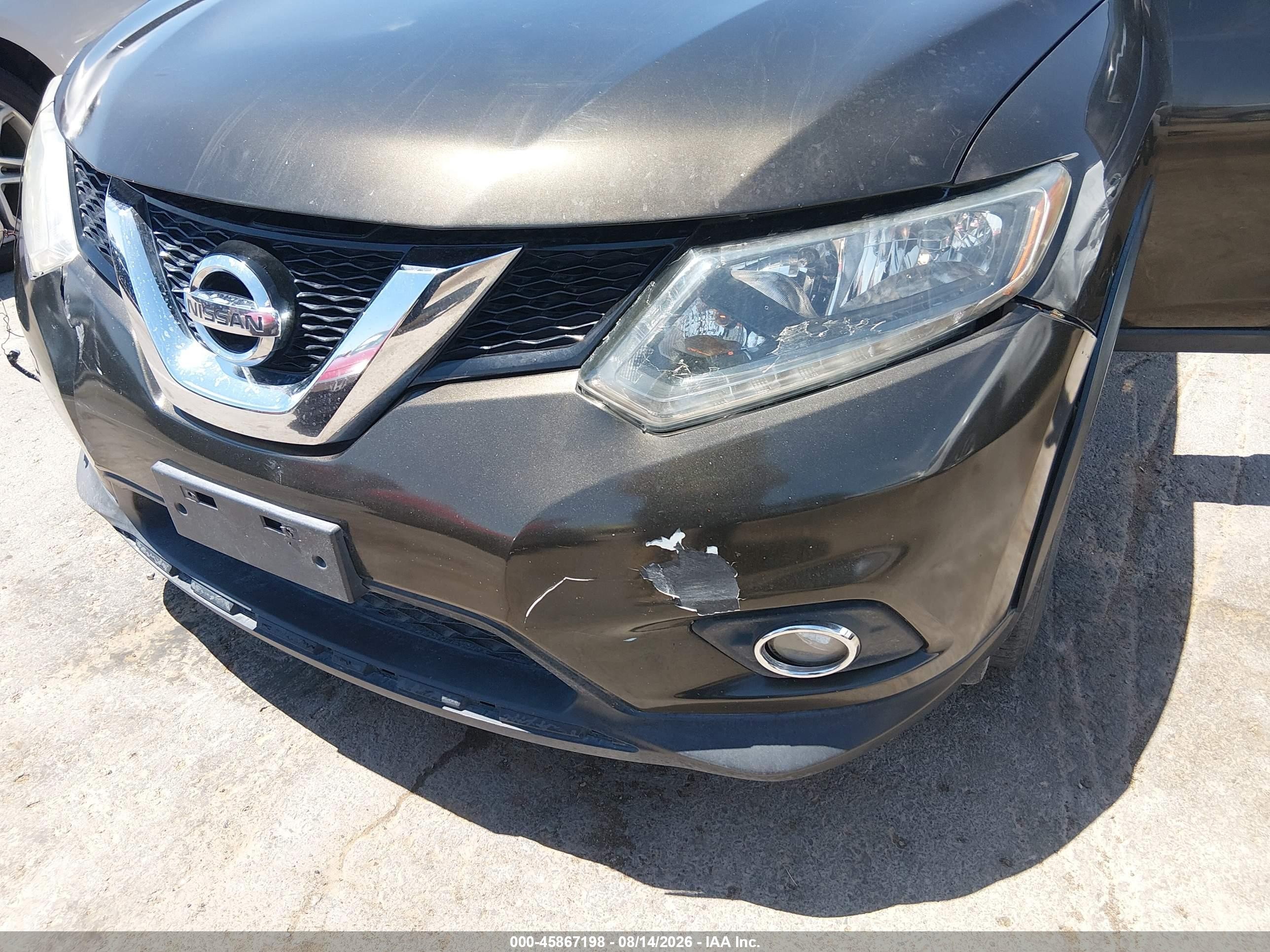 2015 Nissan Rogue Sv Black vin: KNMAT2MV4FP503303
