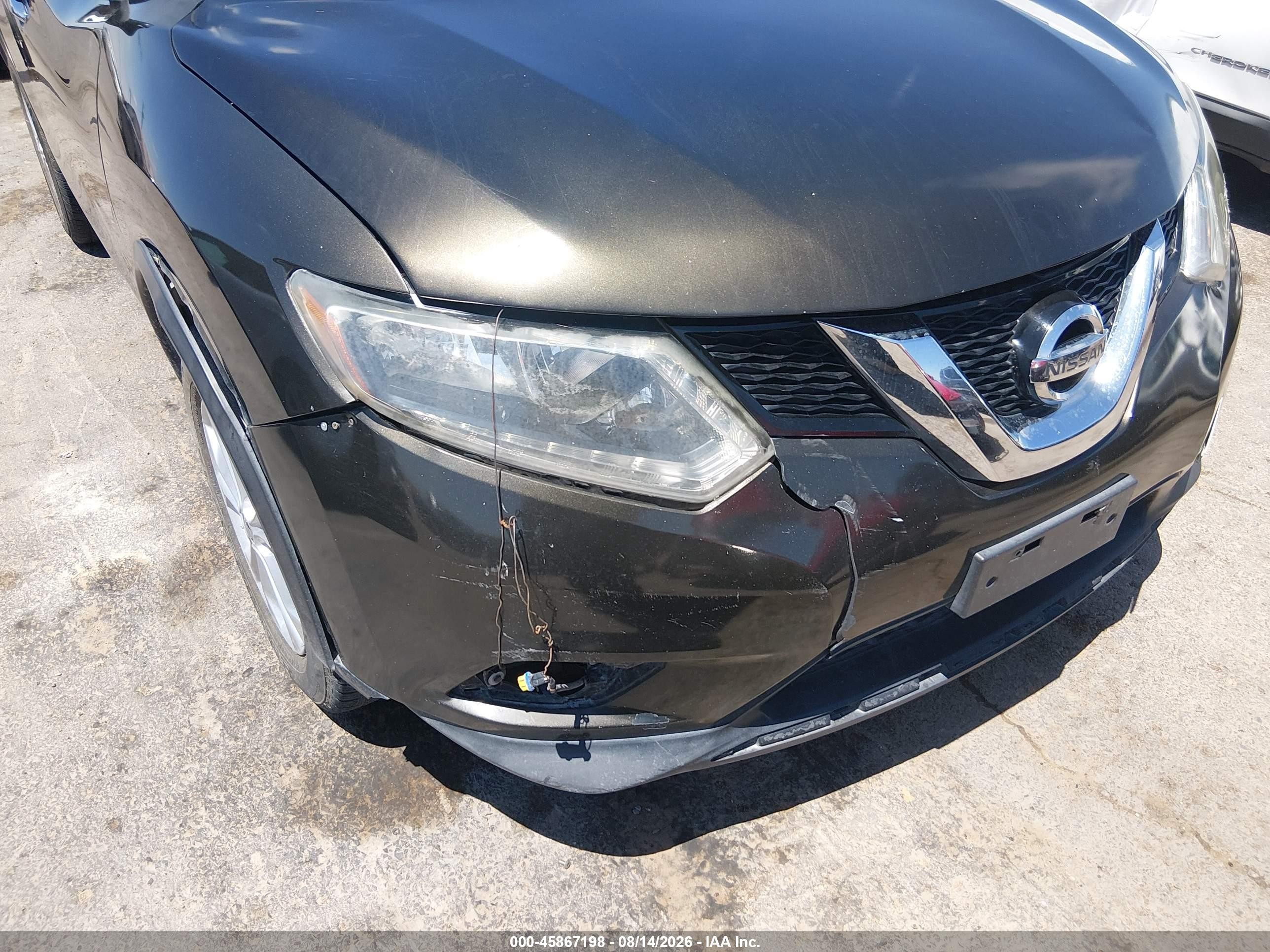 2015 Nissan Rogue Sv Black vin: KNMAT2MV4FP503303