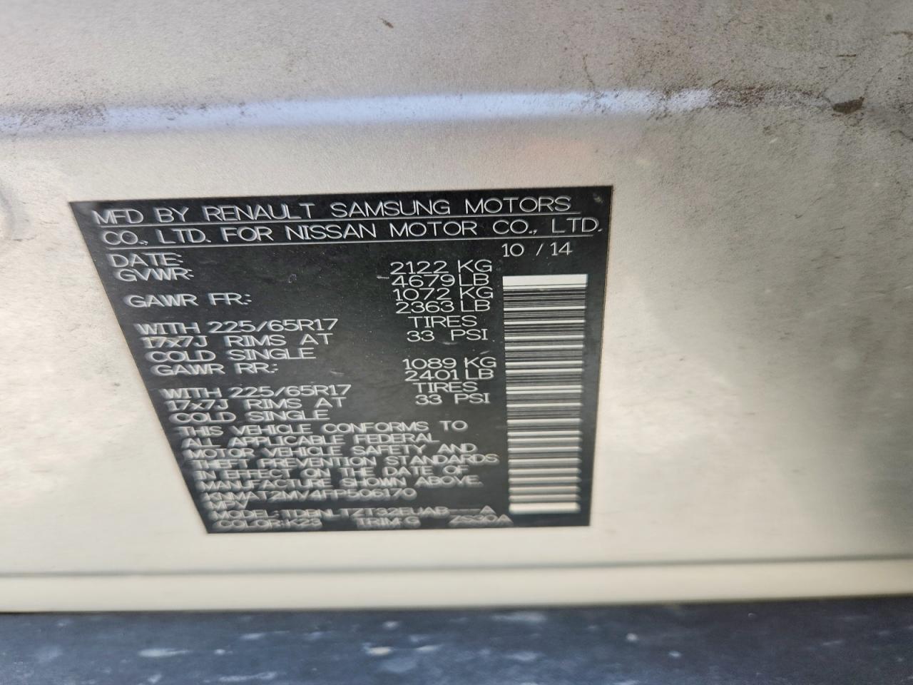 2015 Nissan Rogue Sv Серебряный vin: KNMAT2MV4FP506170