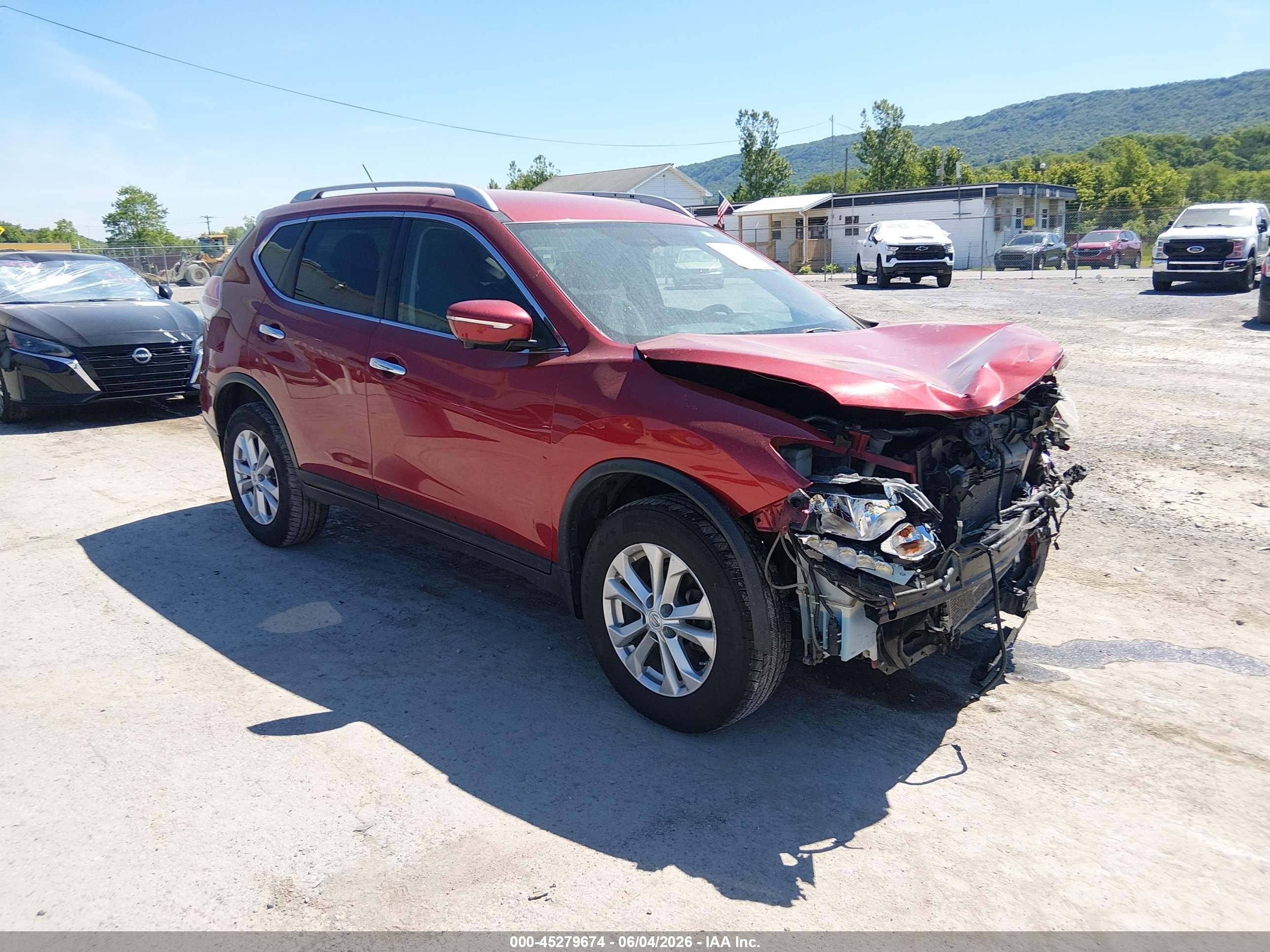 2015 Nissan Rogue Sv Красный vin: KNMAT2MV4FP509134