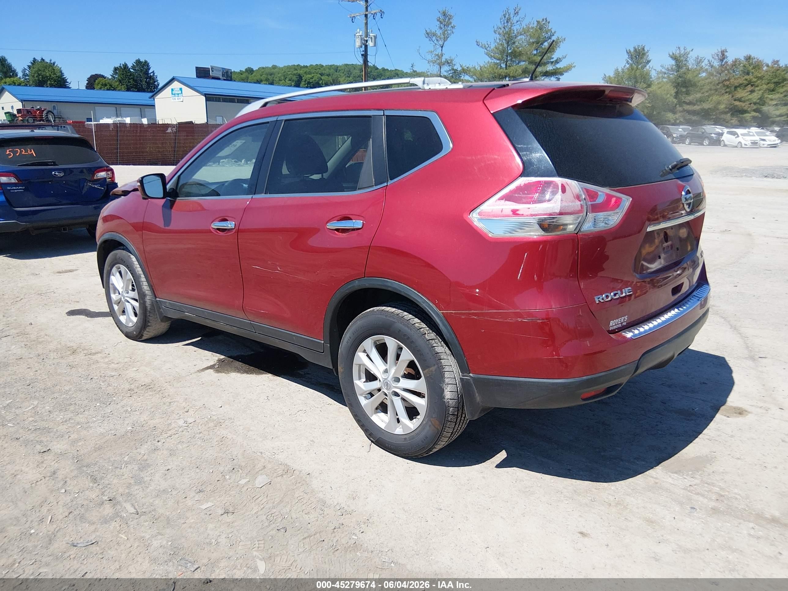 2015 Nissan Rogue Sv Red vin: KNMAT2MV4FP509134