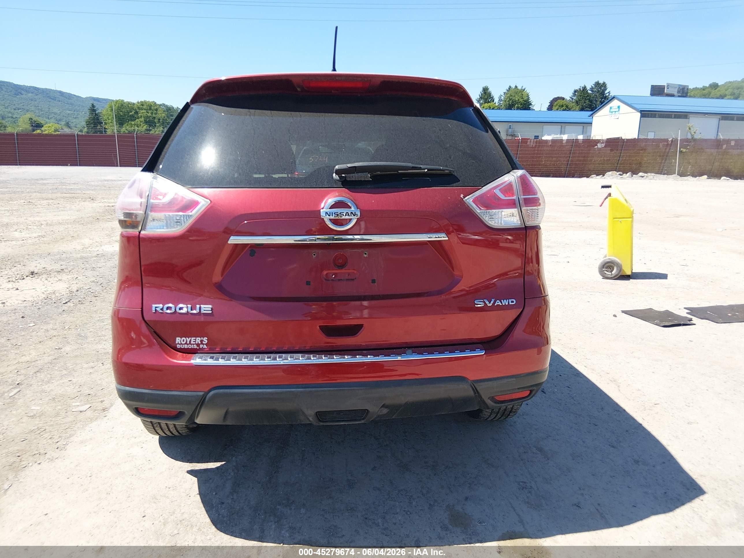 2015 Nissan Rogue Sv Red vin: KNMAT2MV4FP509134