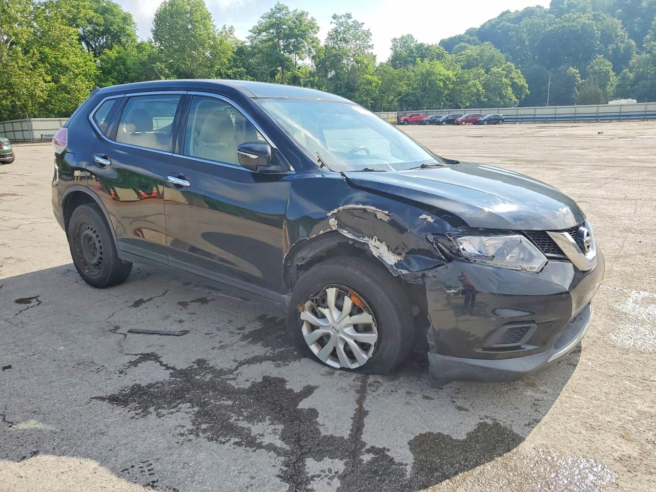 2015 Nissan Rogue S Черный vin: KNMAT2MV4FP512146