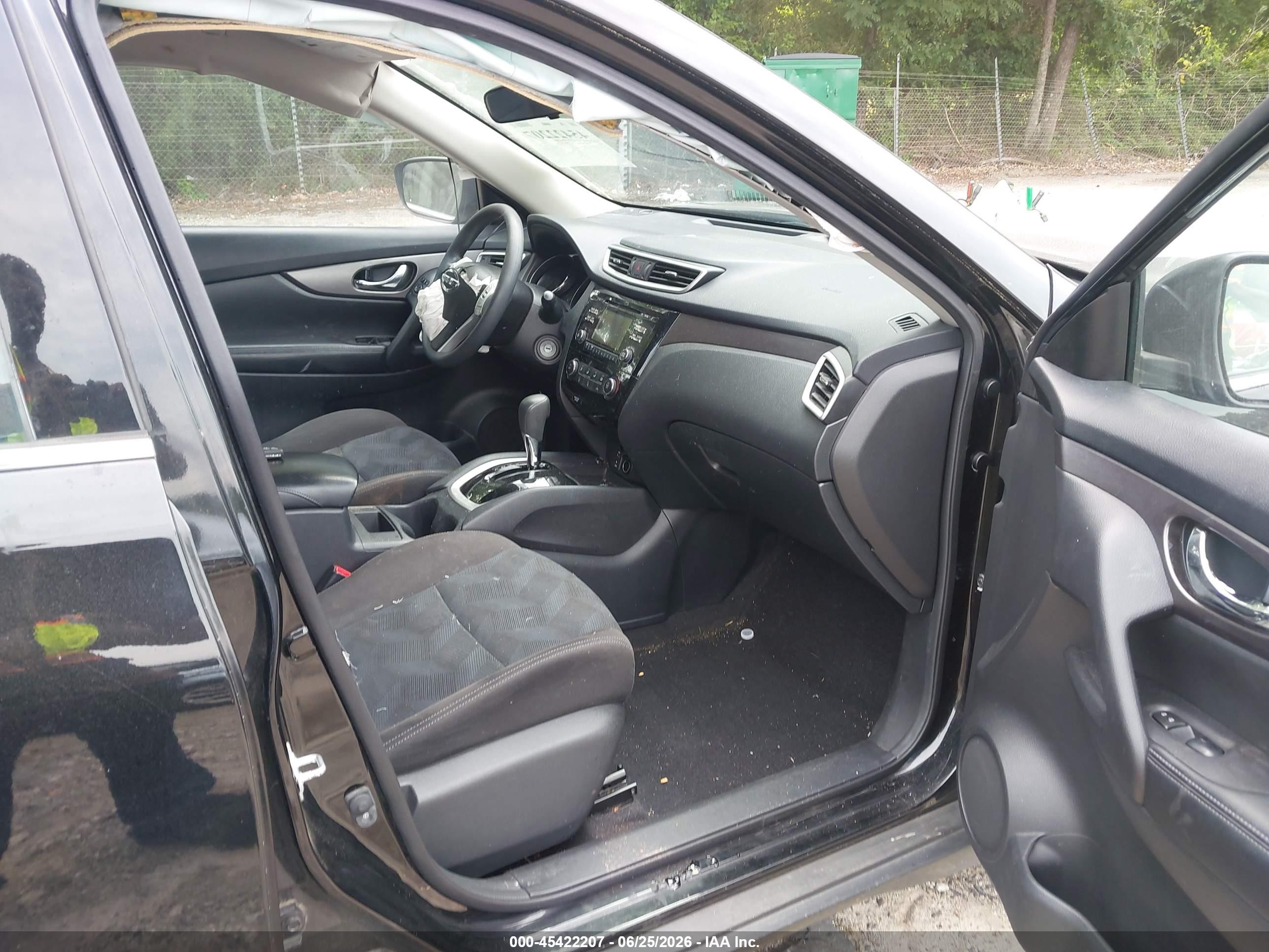 2015 Nissan Rogue S Black vin: KNMAT2MV4FP531506