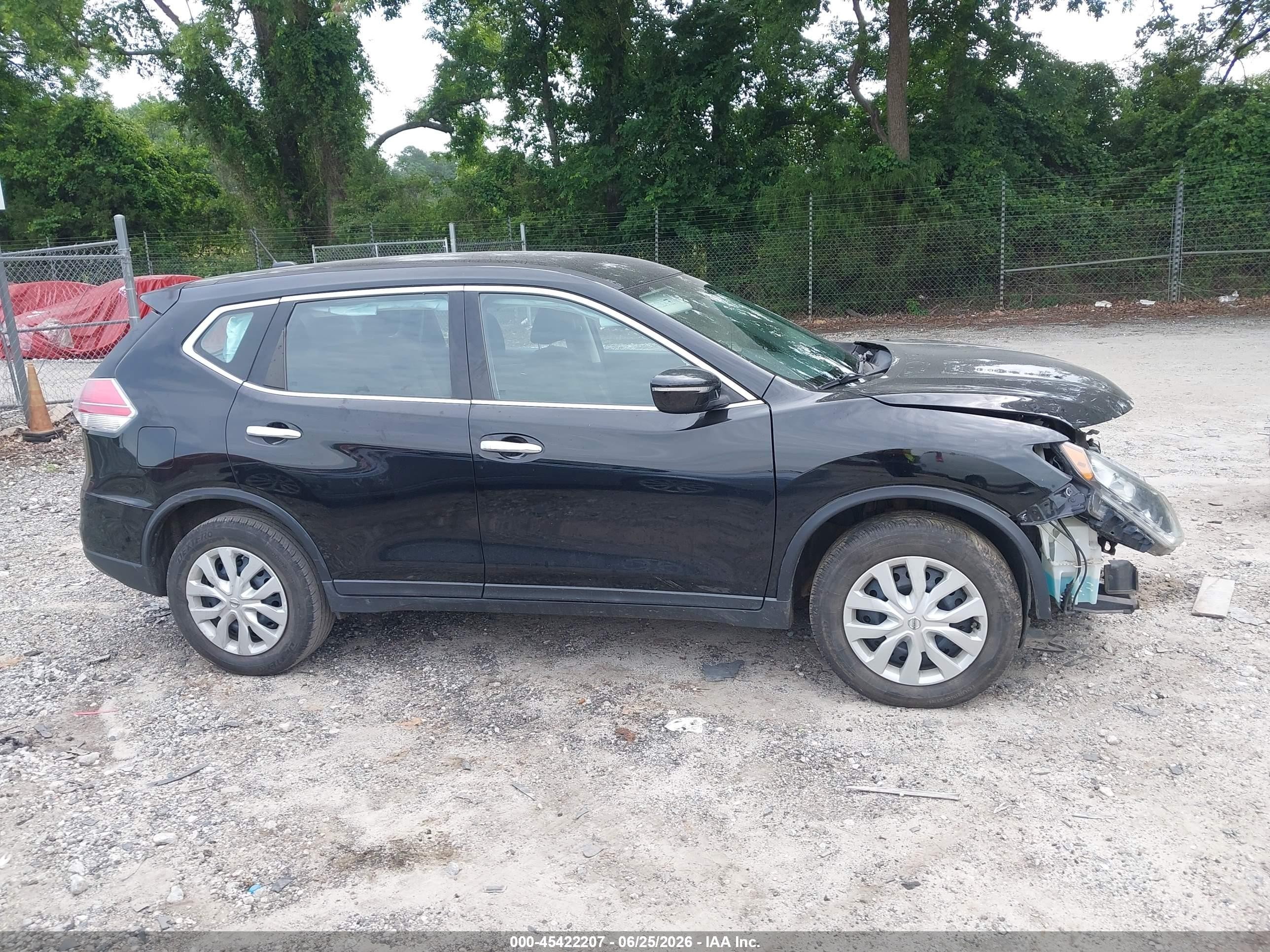 2015 Nissan Rogue S Black vin: KNMAT2MV4FP531506
