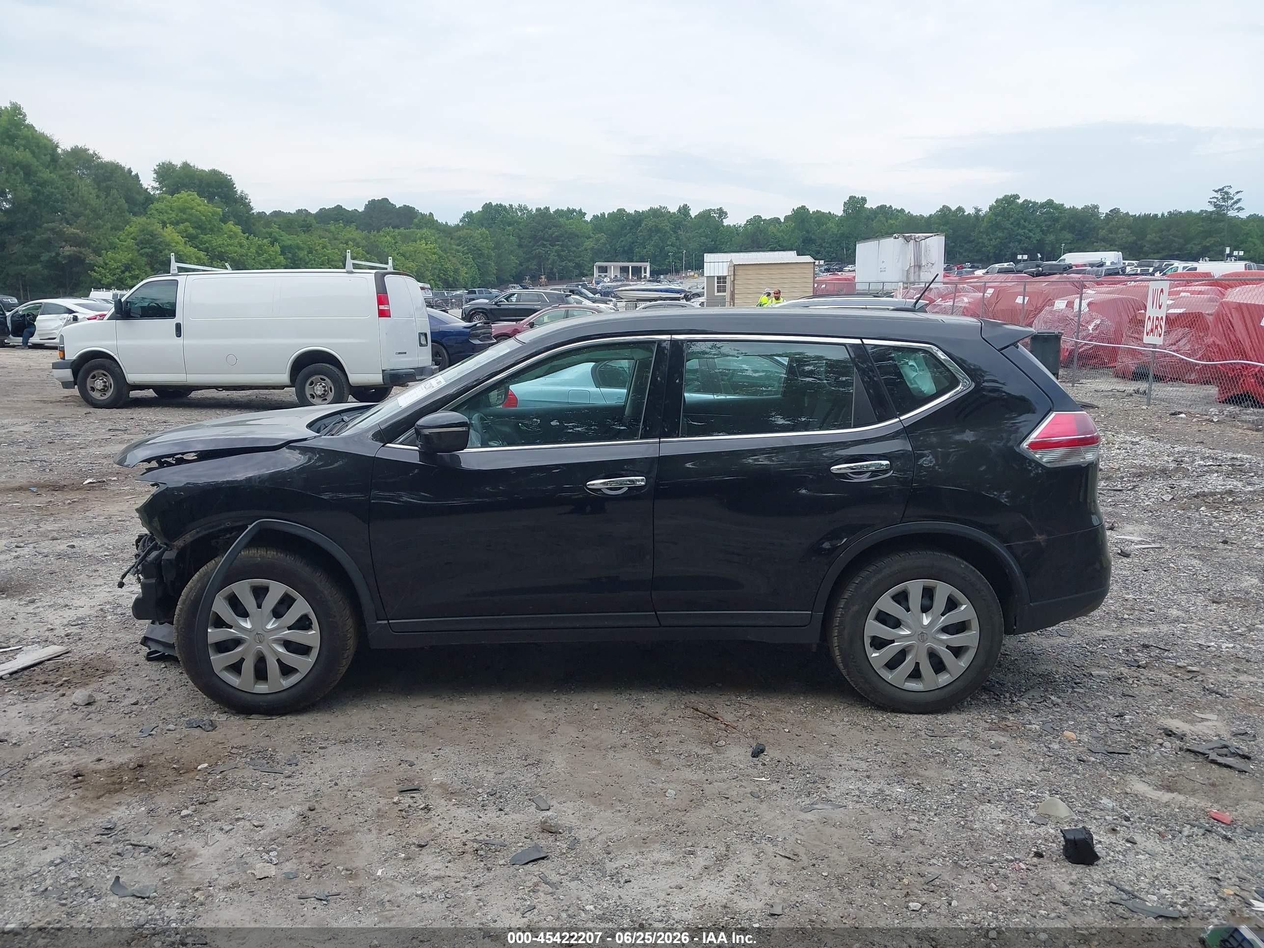 2015 Nissan Rogue S Black vin: KNMAT2MV4FP531506