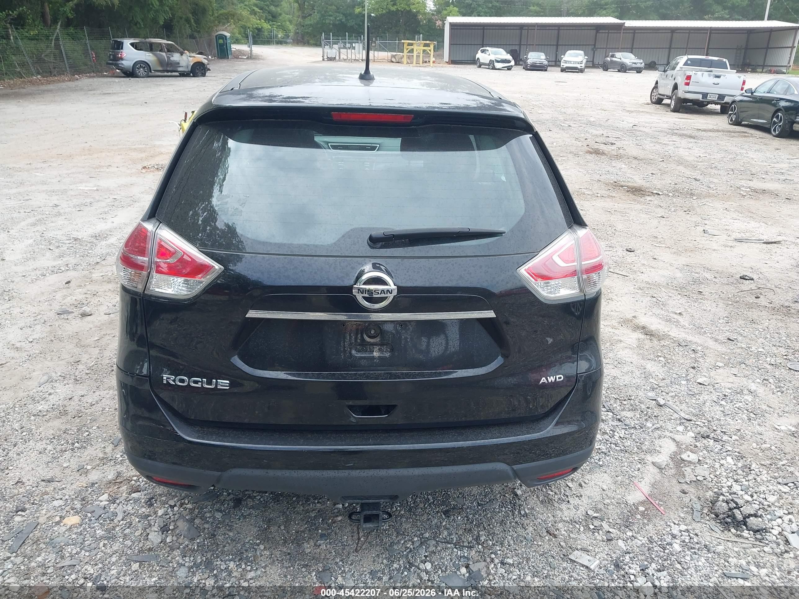 2015 Nissan Rogue S Black vin: KNMAT2MV4FP531506