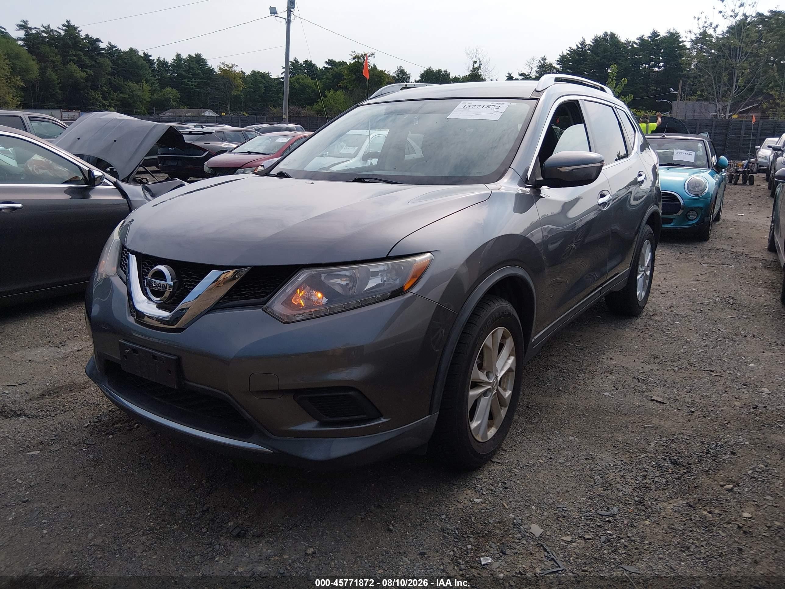 2015 Nissan Rogue Sv Gray vin: KNMAT2MV4FP533465