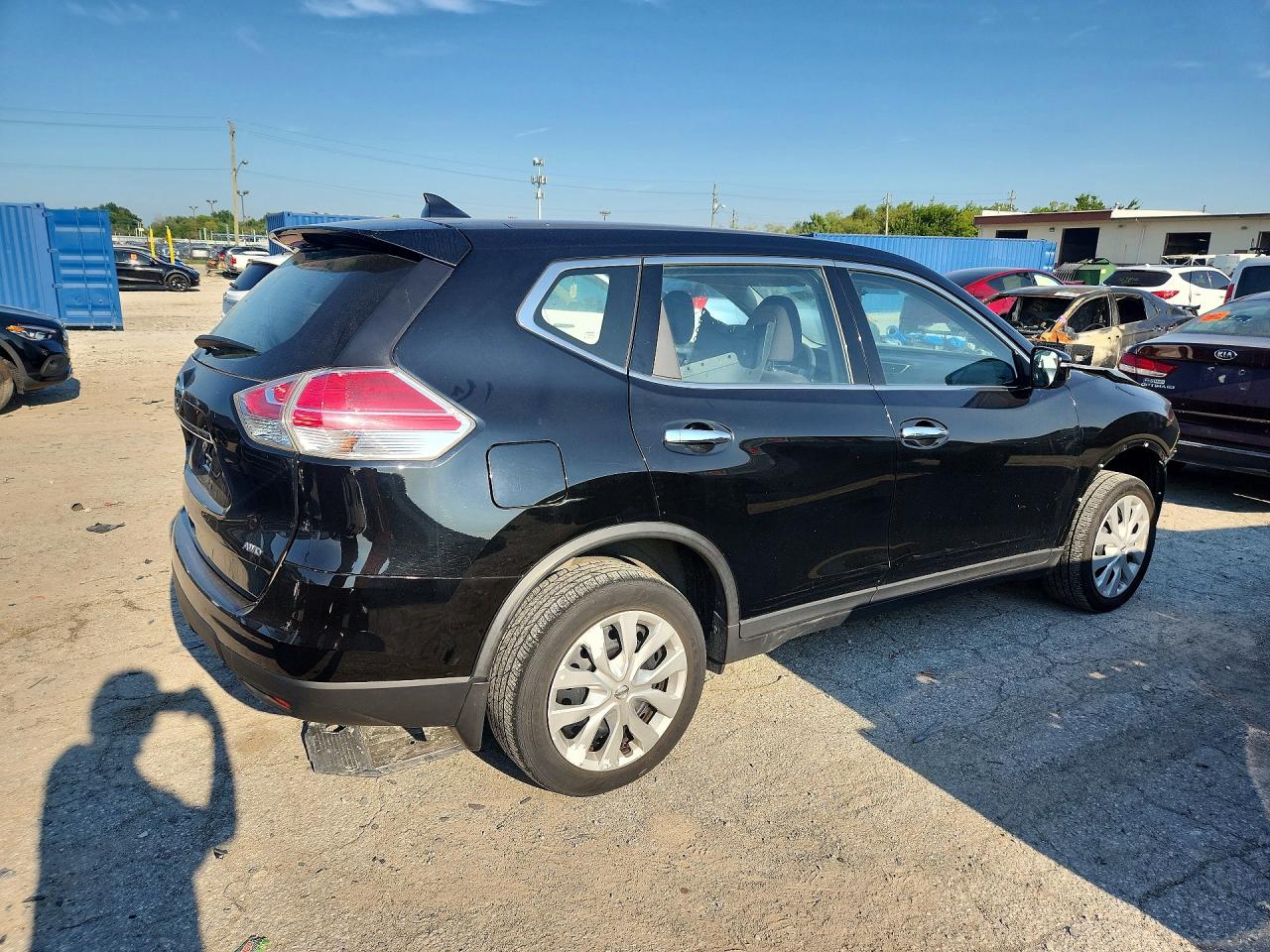2015 Nissan Rogue S Black vin: KNMAT2MV4FP534681
