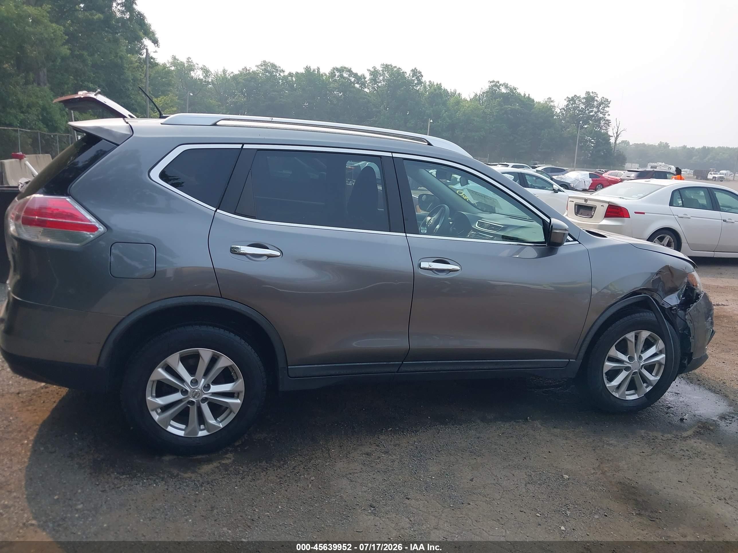 2015 Nissan Rogue Sv Gray vin: KNMAT2MV4FP536138