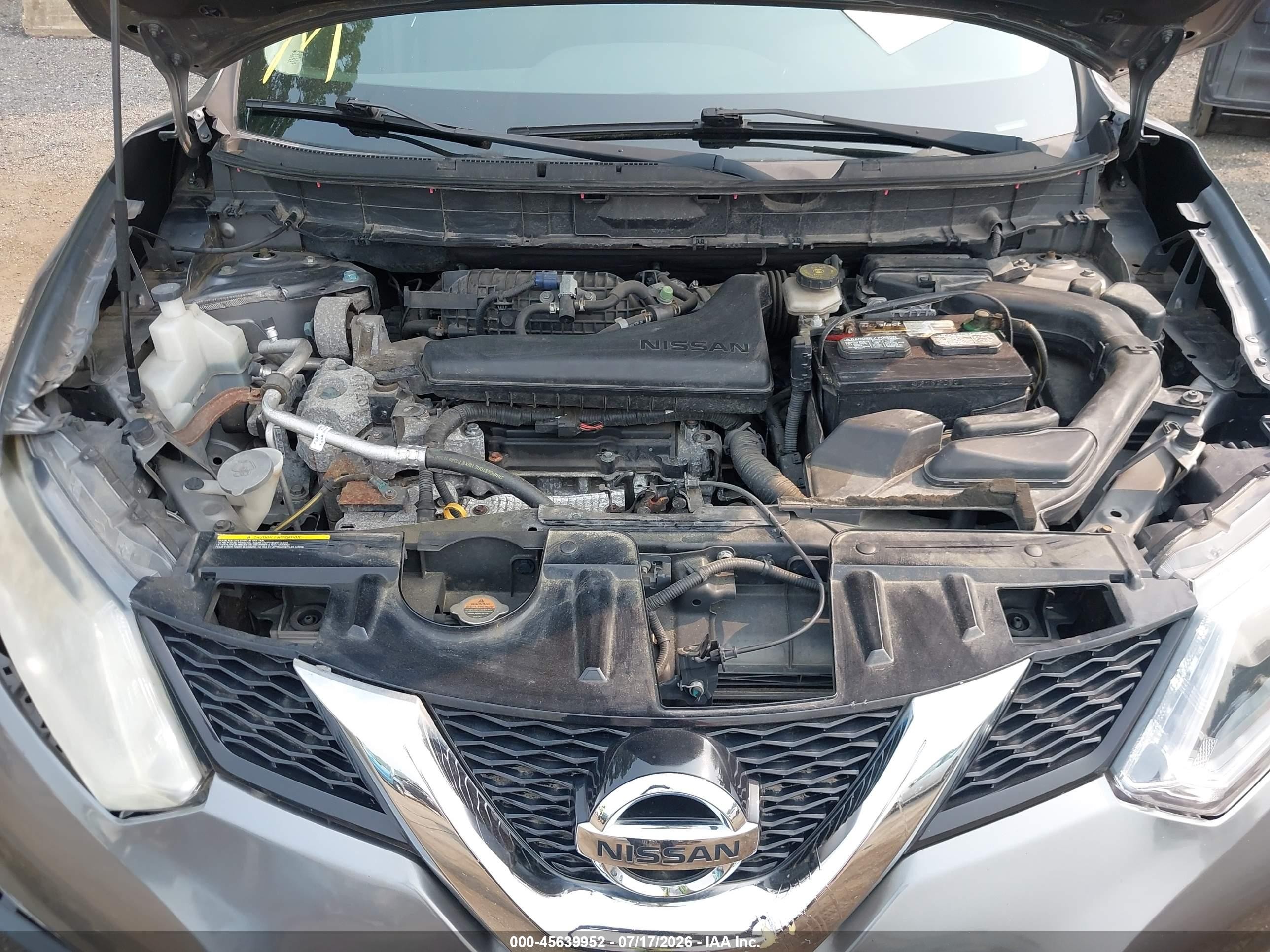 2015 Nissan Rogue Sv Gray vin: KNMAT2MV4FP536138