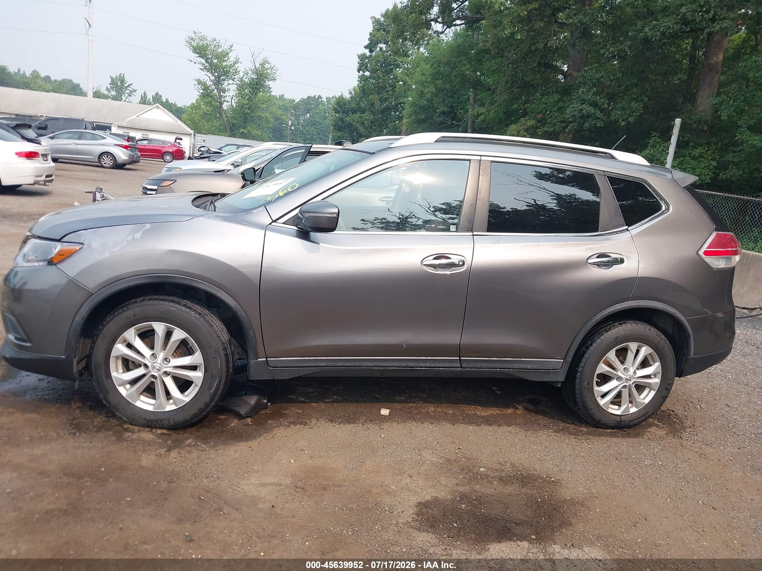 2015 Nissan Rogue Sv Gray vin: KNMAT2MV4FP536138